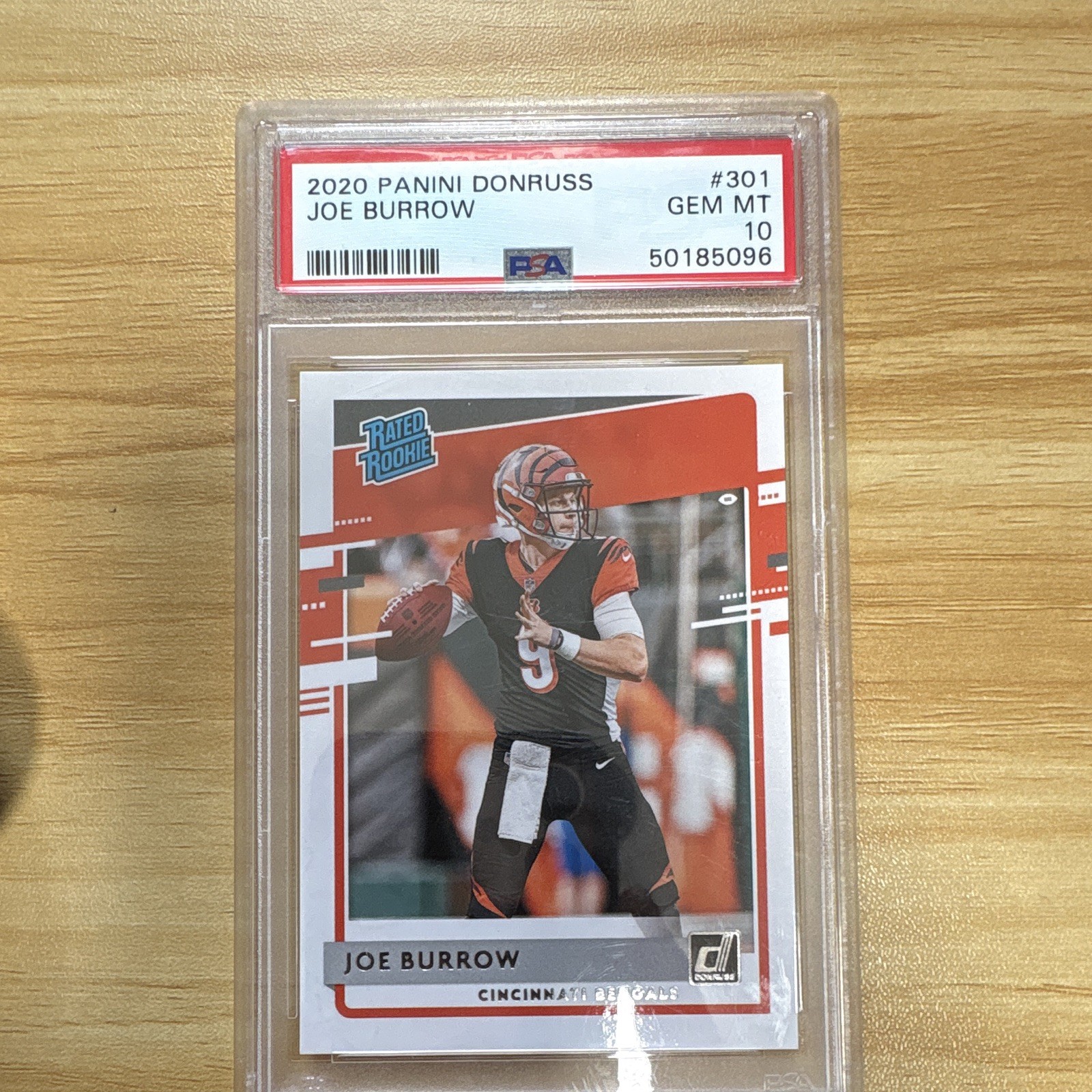 2020 Panini Donruss Joe Burrow Rated Rookie RC #301 Bengals PSA 10