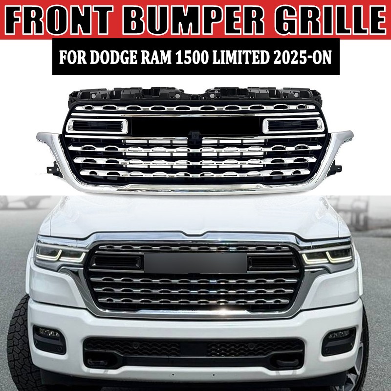 Fits For Dodge RAM 1500 Limited 2025-On 2026 Chrome Front Bumper Grille Assembly