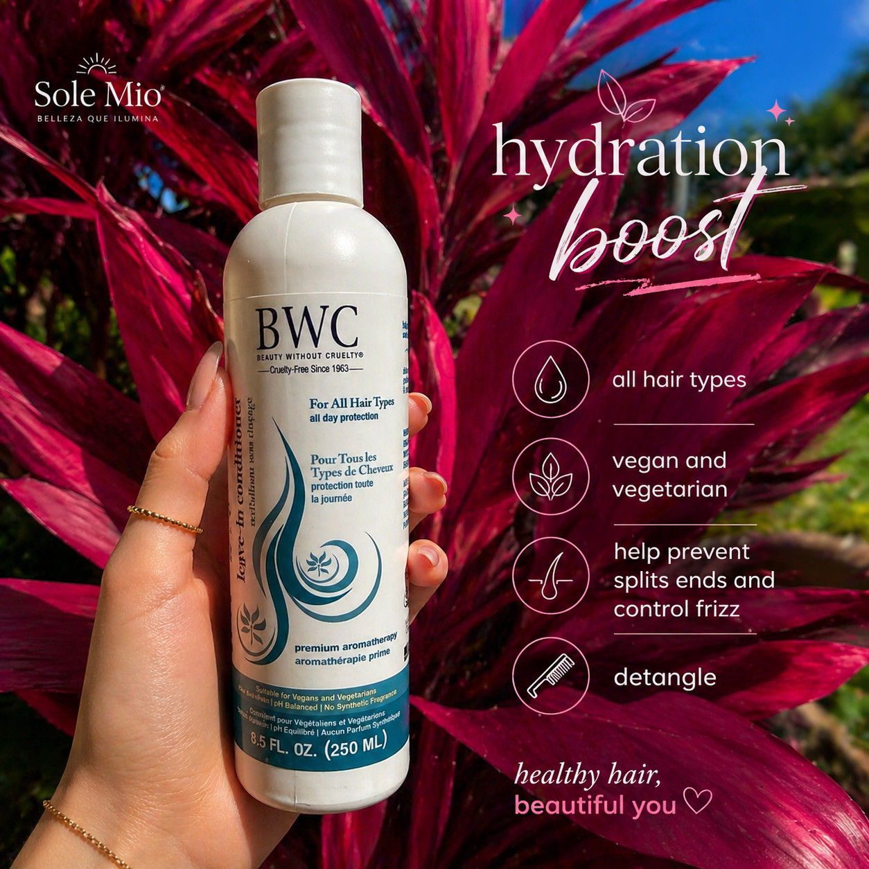 Beauty Without Cruelty Leave-In Conditioner 8.5 oz All Hair Types