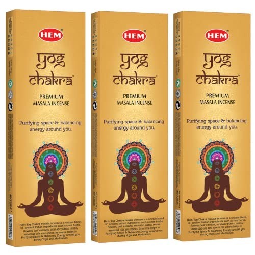 3x HEM YOG Chakra incense sticks pack meditation pooja 50 gram each 