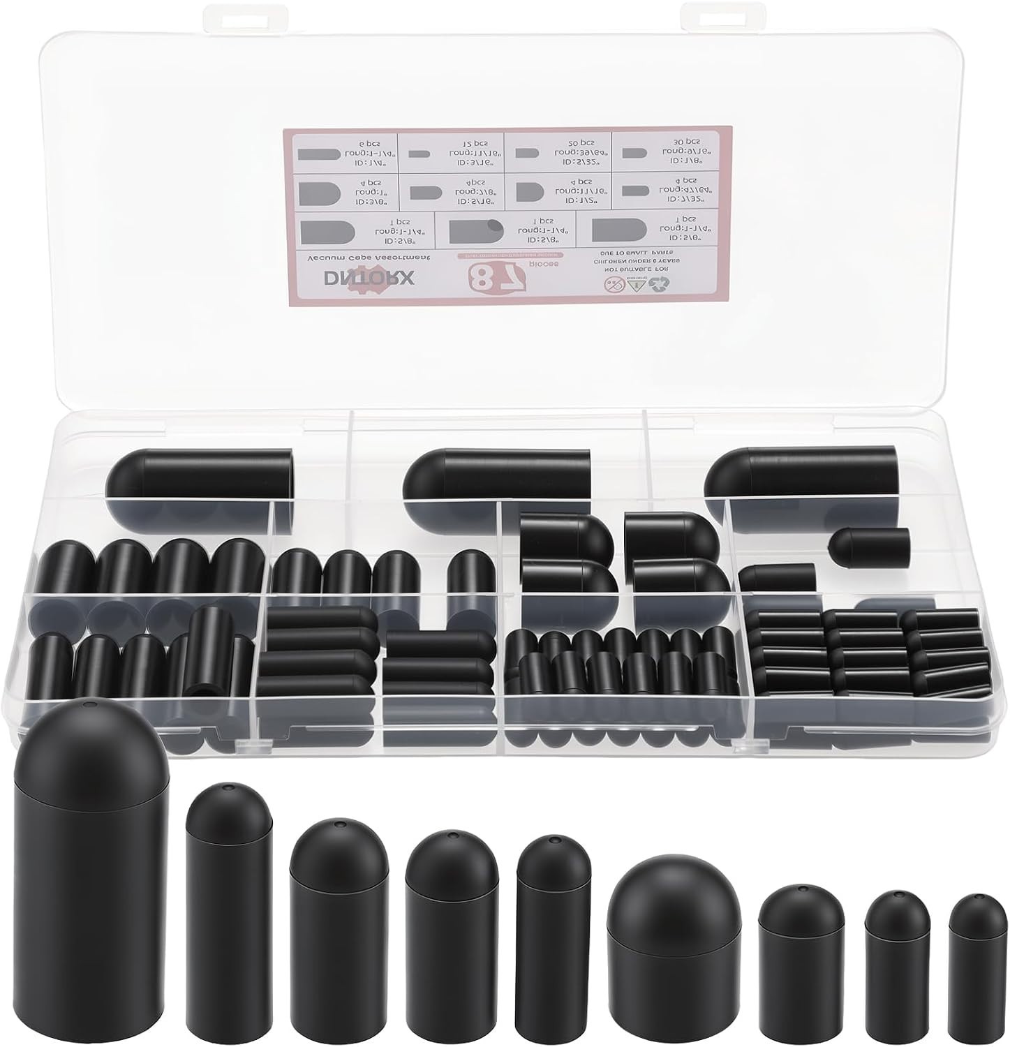 87 Piece Vacuum Cap Assortment Kit Silicone Hose End Plugs 11 Sizes Automotive R 87 Piece Vacuum Cap Assortment Kit Silicone Hose End Plugs 11 Sizes Automotive R