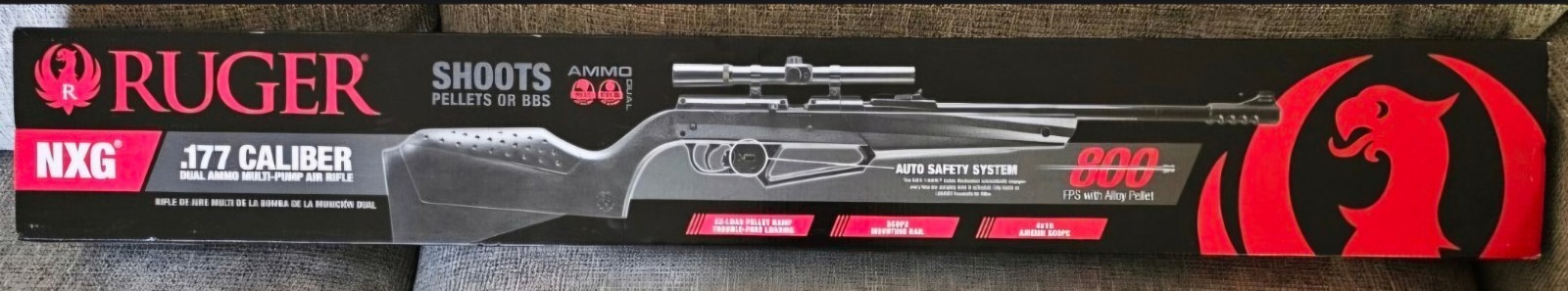 NEW Ruger NXG Dual Ammo Multi-pump .177 Air Rifle BB or Pellet 800fps NEW Ruger NXG Dual Ammo Multi-pump .177 Air Rifle BB or Pellet 800fps