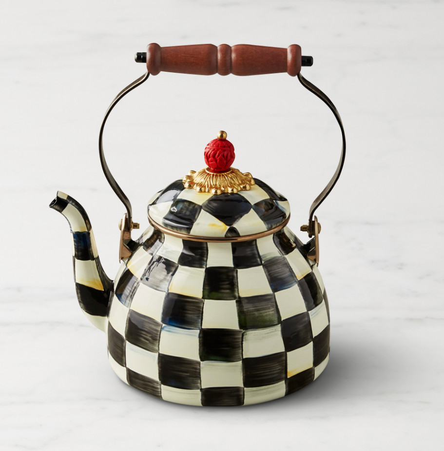 MacKenzie-Childs Courtly Check Tea Kettle 2-Qt NEW