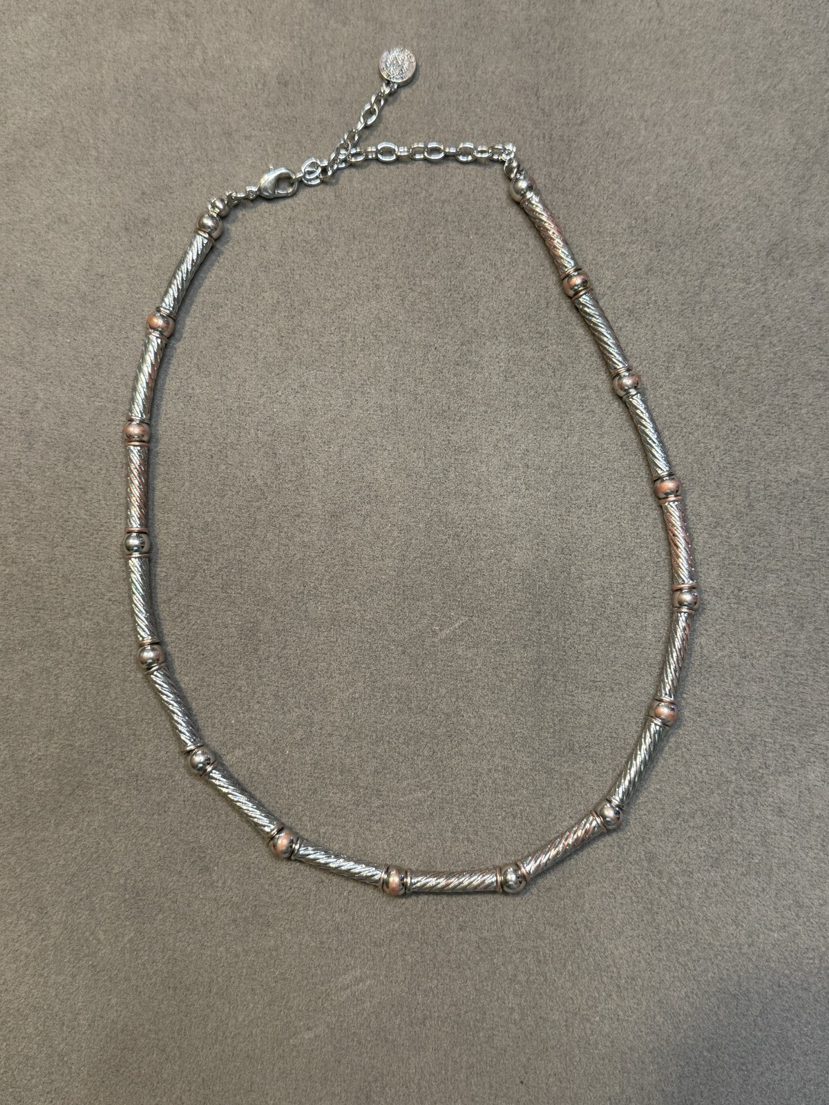 Vintage Signed Napier Two Tone Cable Choker Necklace Silver Gold Tone Stations Vintage Signed Napier Two Tone Cable Choker Necklace Silver Gold Tone Stations