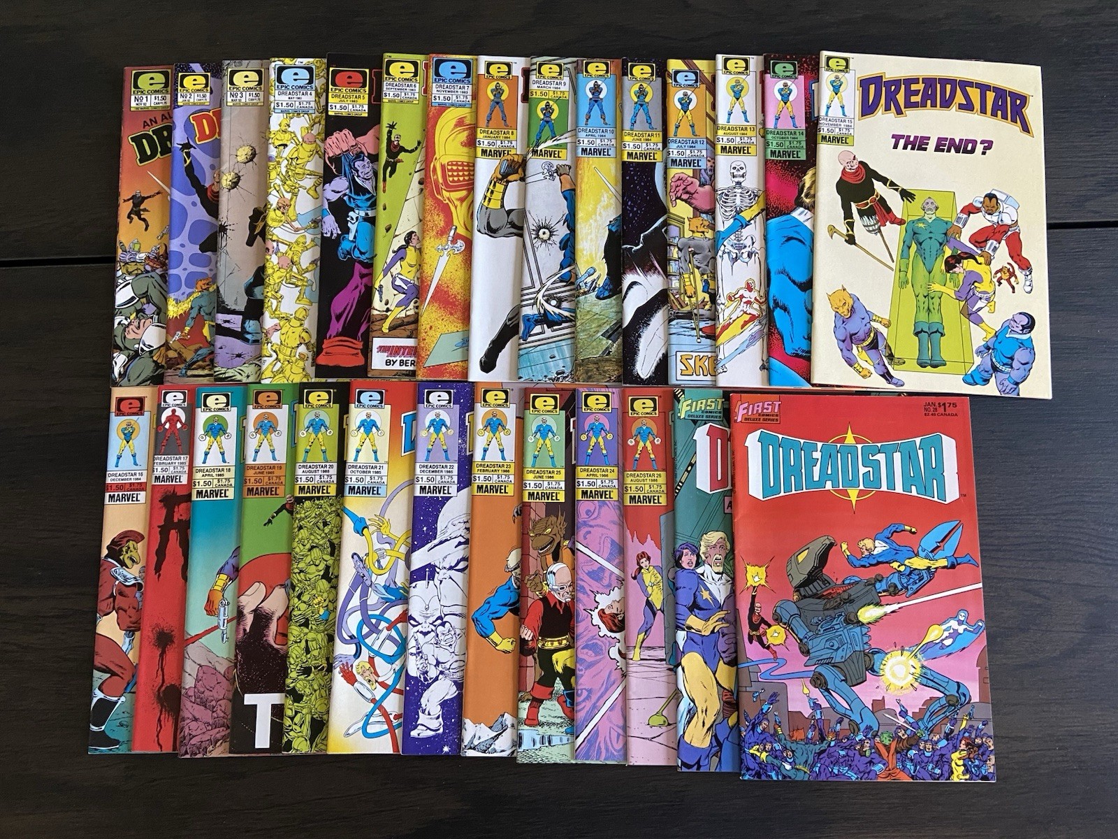 Dreadstar (1982) # 1 to #28- Complete Set Run-in plastic sleeves--great lot--- Dreadstar (1982) # 1 to #28- Complete Set Run-in plastic sleeves--great lot---
