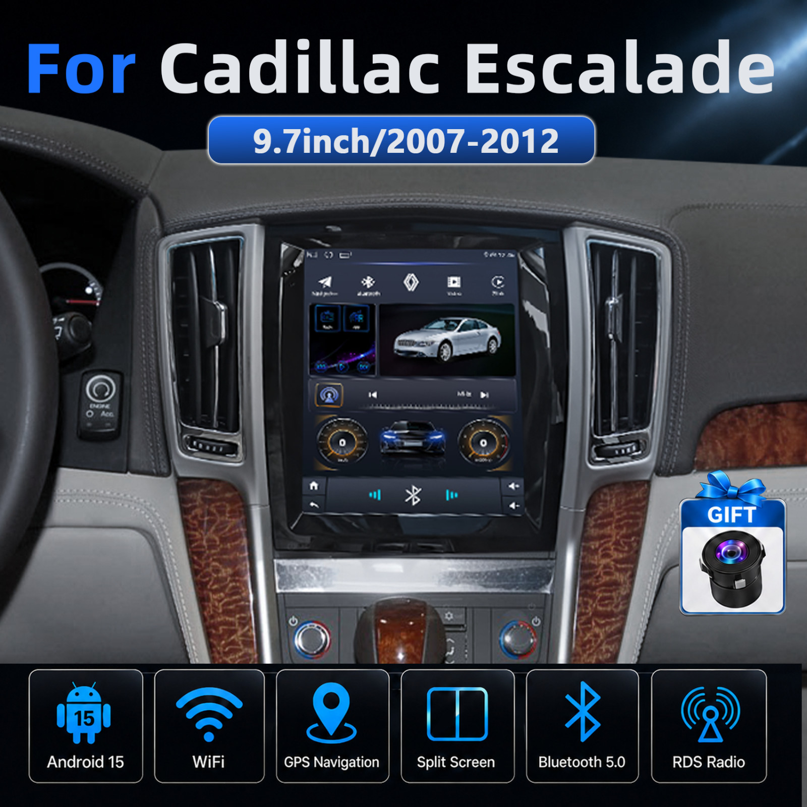 For Cadillac Escalade 2007-2014 Android 13 9.7\