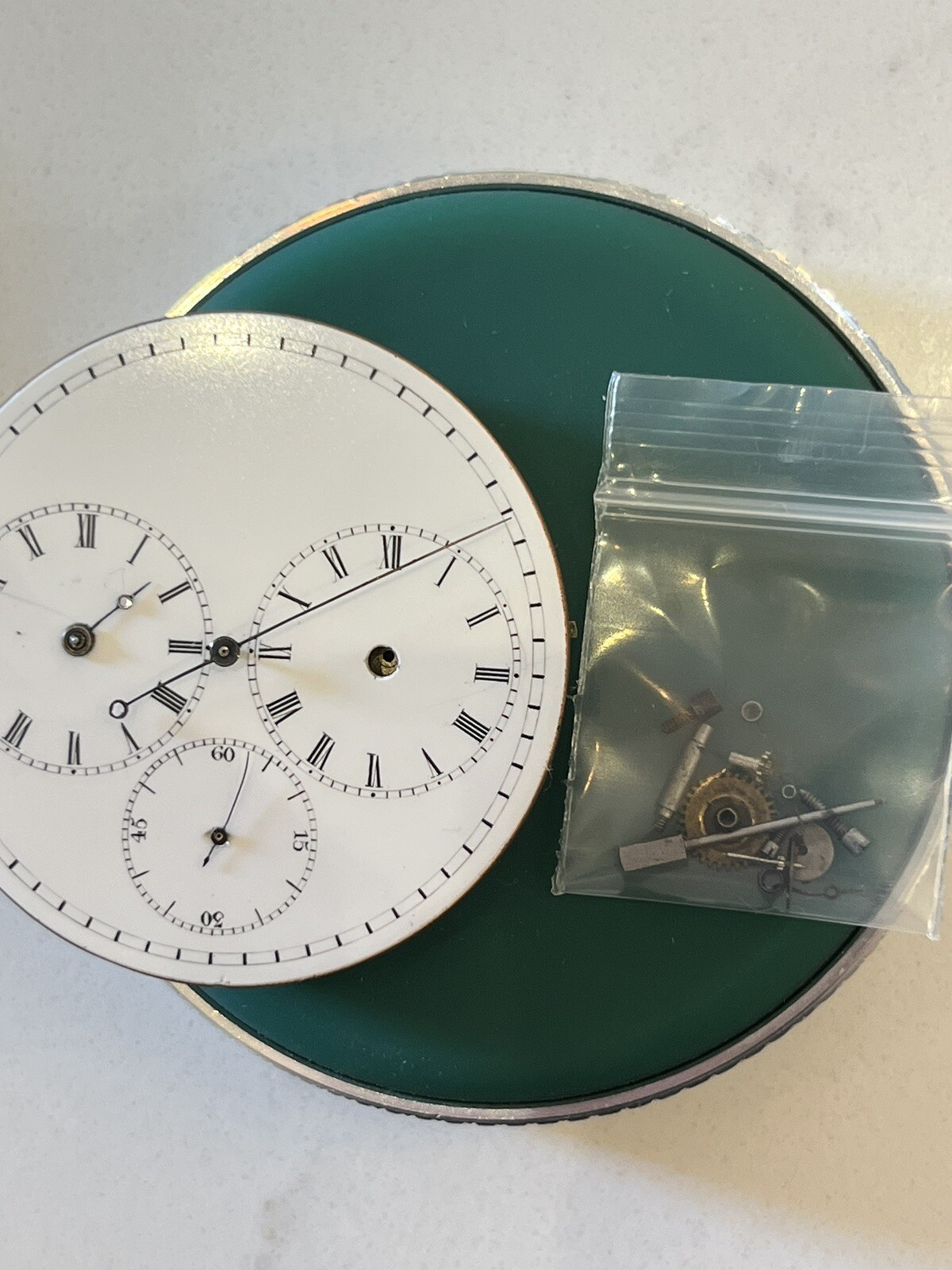 Nice Dial Antique Captain’s Dual Time Zone “Double Timer” Pocket Watch Movement Nice Dial Antique Captain’s Dual Time Zone “Double Timer” Pocket Watch Movement