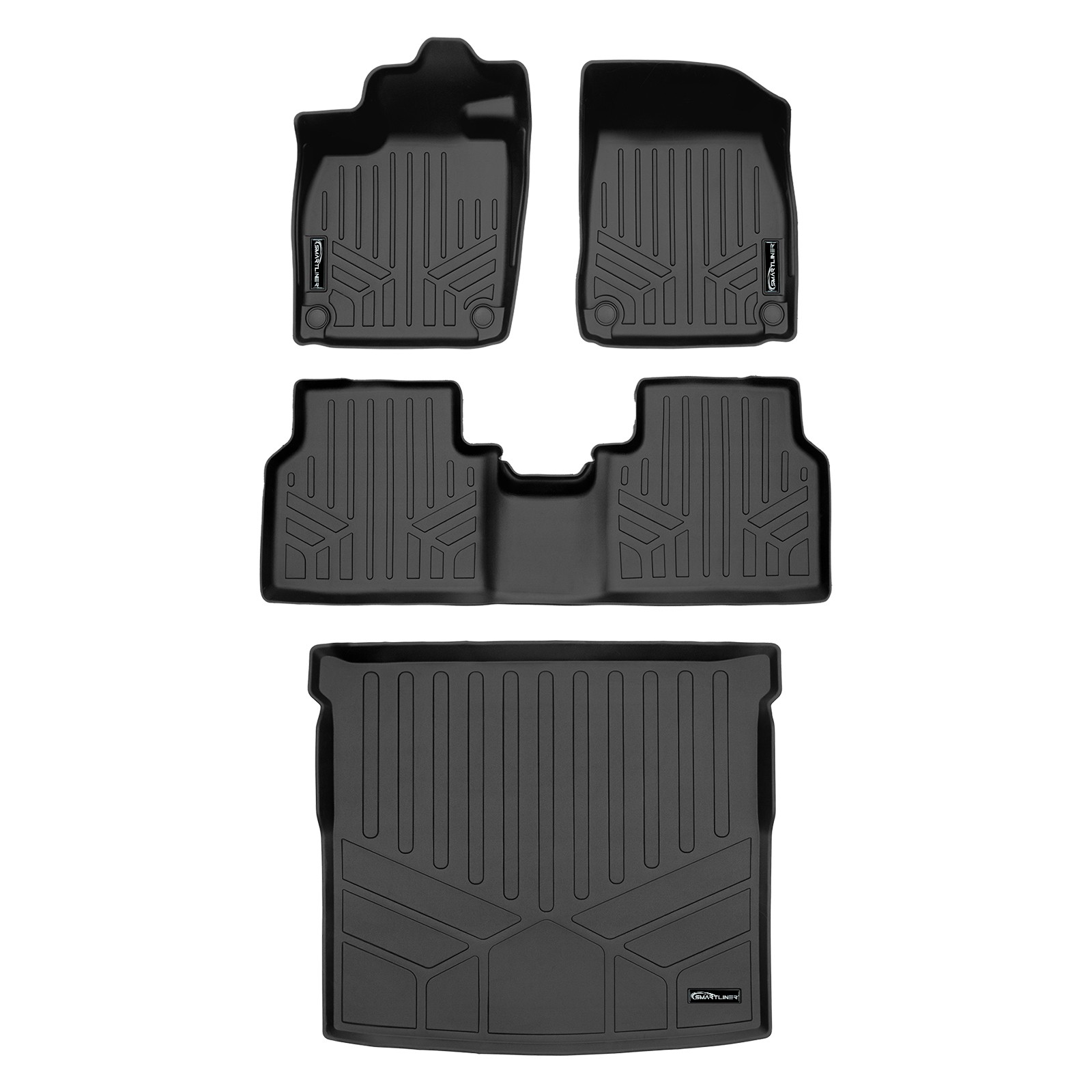 SMARTLINER SA0619/B0619/D0619 Front/Rear BLACK Floor Liners for VW ID.4