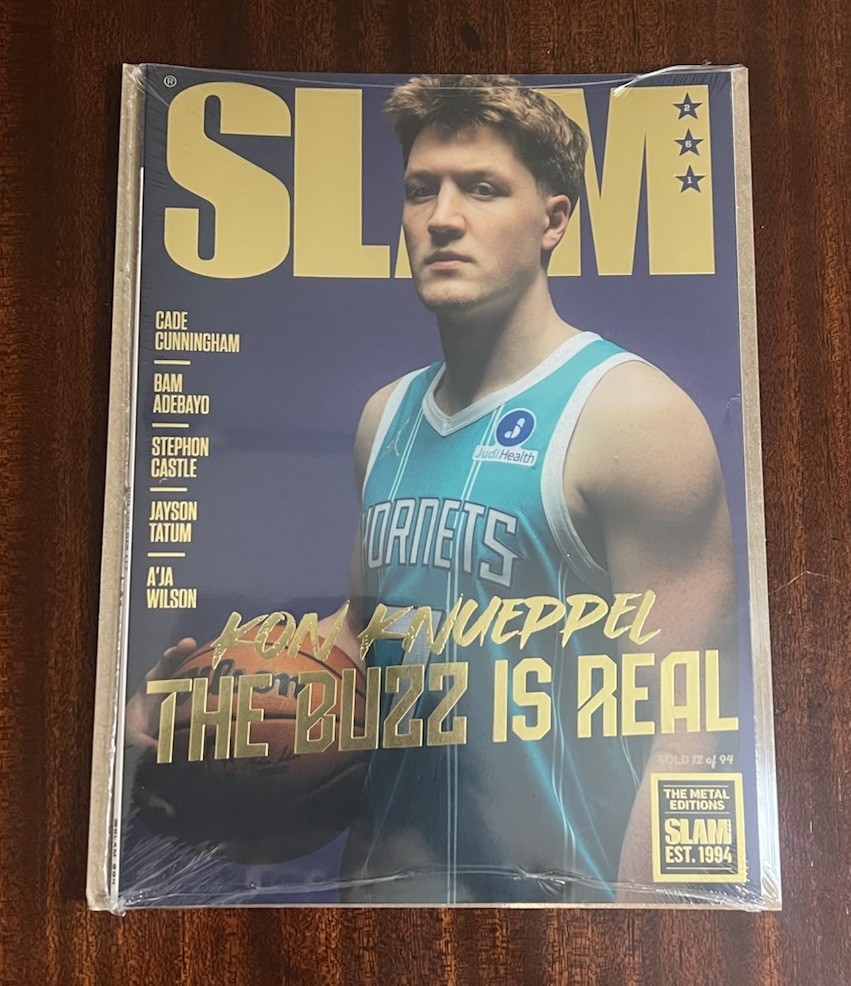 SLAM Magazine 261 Hornets Kon Knueppel Gold Metal Variation /94 New - In Hand SLAM Magazine 261 Hornets Kon Knueppel Gold Metal Variation /94 New - In Hand