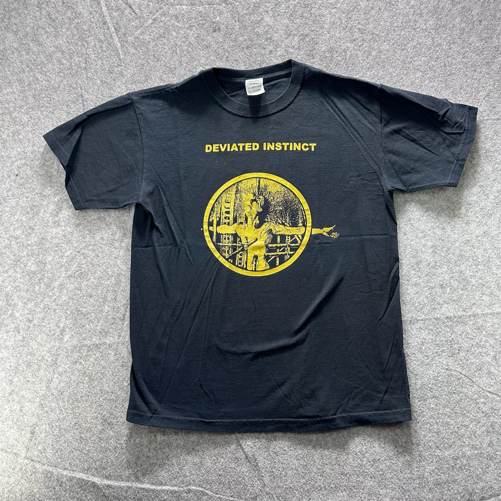 Vintage Deviated Instinct Shirt Gildan Mens M Black Hardcore Punk Band Graphic