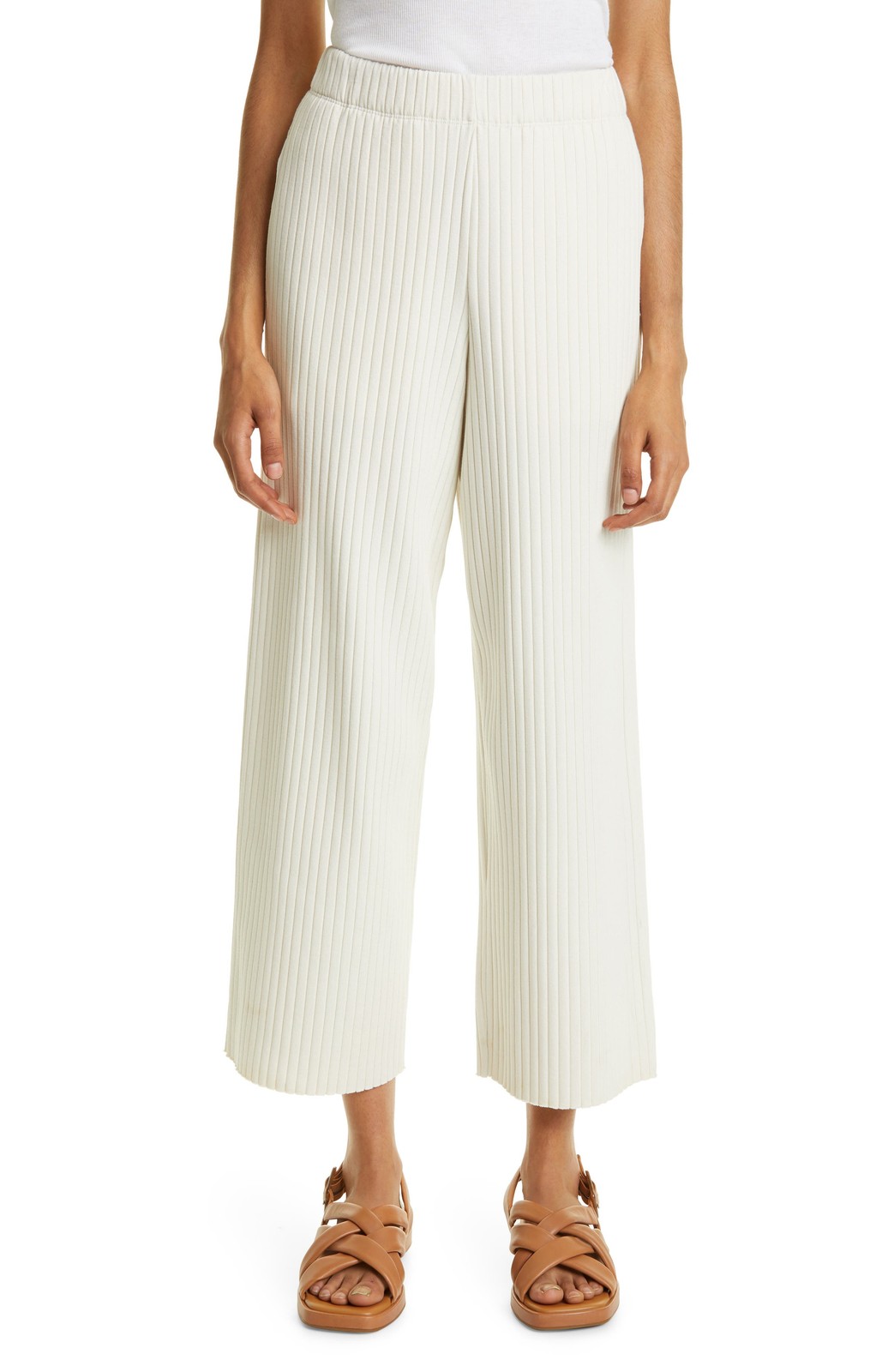 Vince Pull-On Rib Woman\'s Pants in Bone Size L