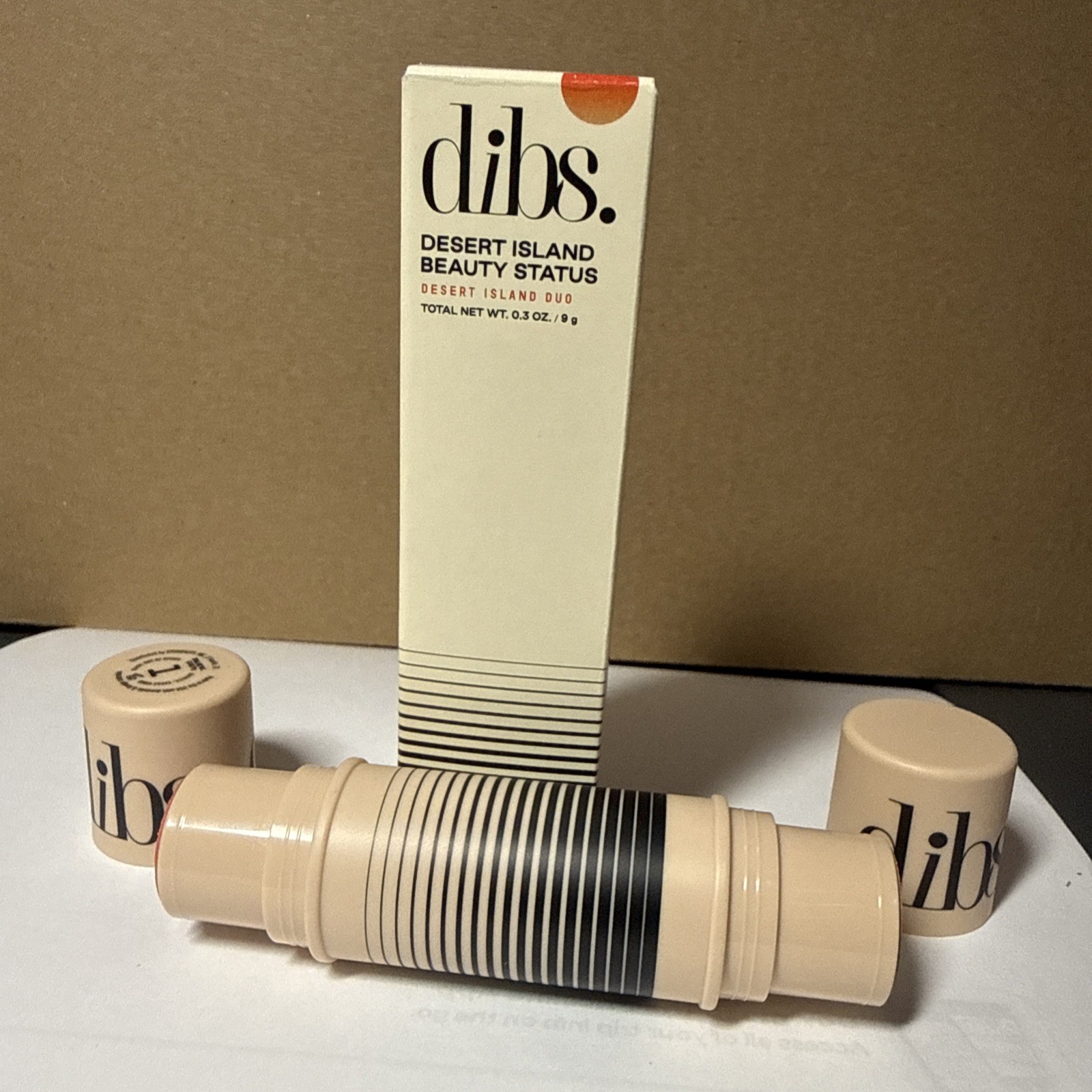 DIBS. Beauty DESERT ISLAND DUO Blush Bronzer Stick, Shade 1, 0.3 OZ NIB
