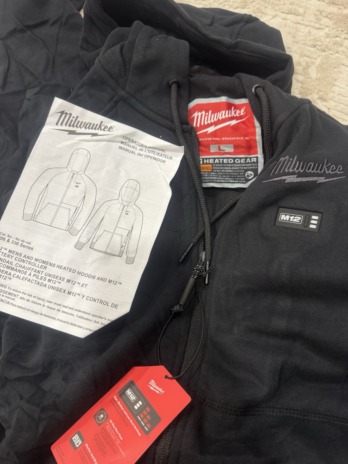 Milwaukee M12 Heated Hoodie Black Large 306B-LW NEW No Battery Milwaukee M12 Heated Hoodie Black Large 306B-LW NEW No Battery