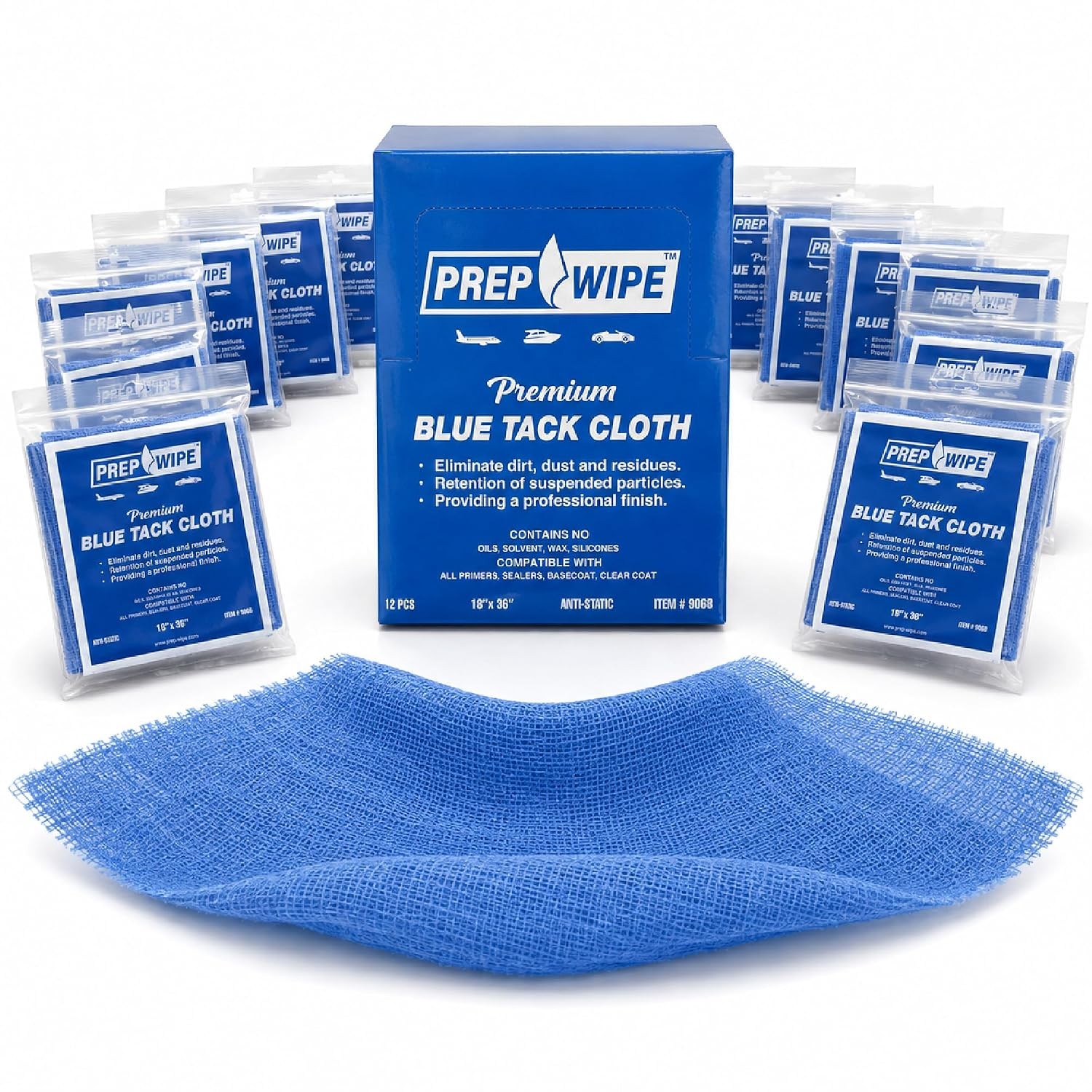 LAUCO 12 Prep-Wipes Tack Rags, Tack Cloths, Professional Woodworking