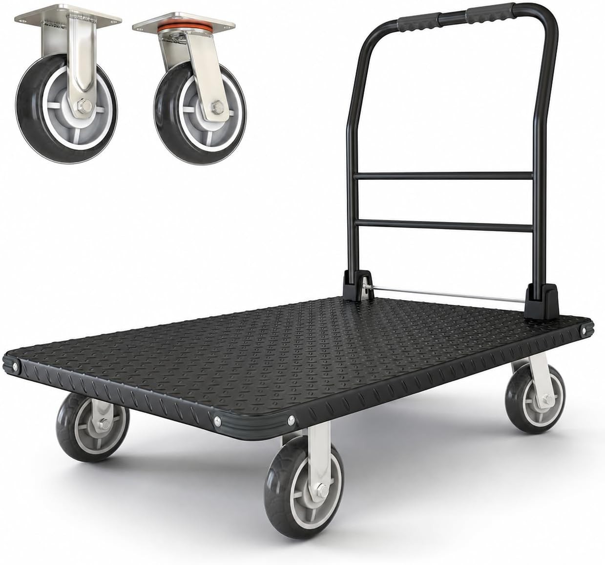 Heavy Duty Flatbed 45x28 Platform Cart Steel Utility Dolly 3000 lb Truck