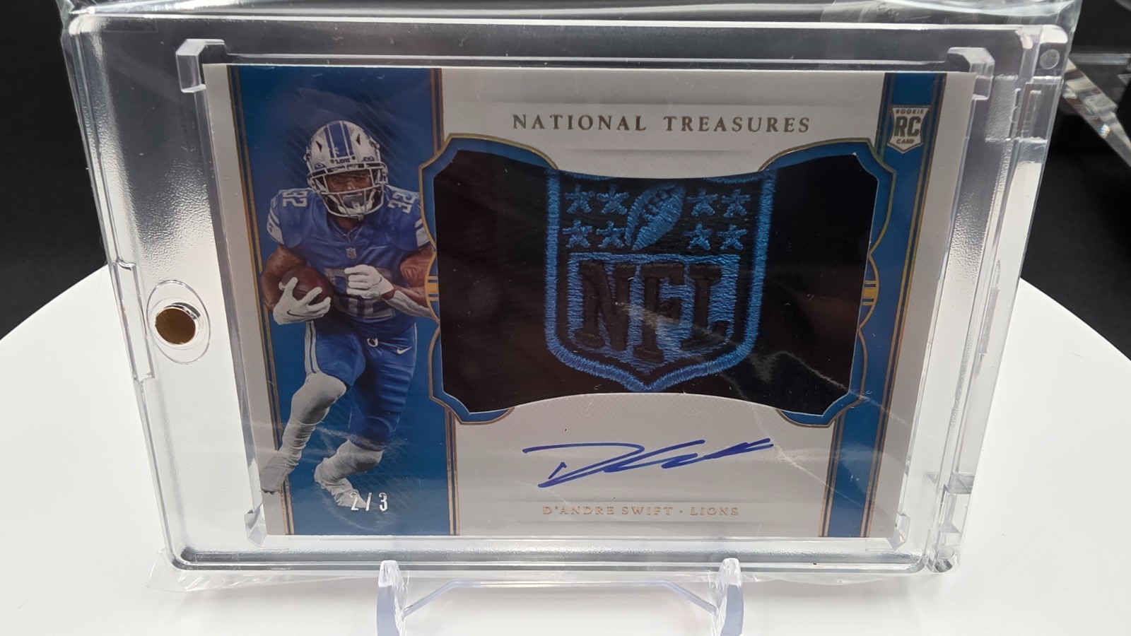 🔥RARE🔥D\'Andre Swift 2020 Nat Treasures RC Auto Patch /3 #RHS-DS Lions Rookie🔥