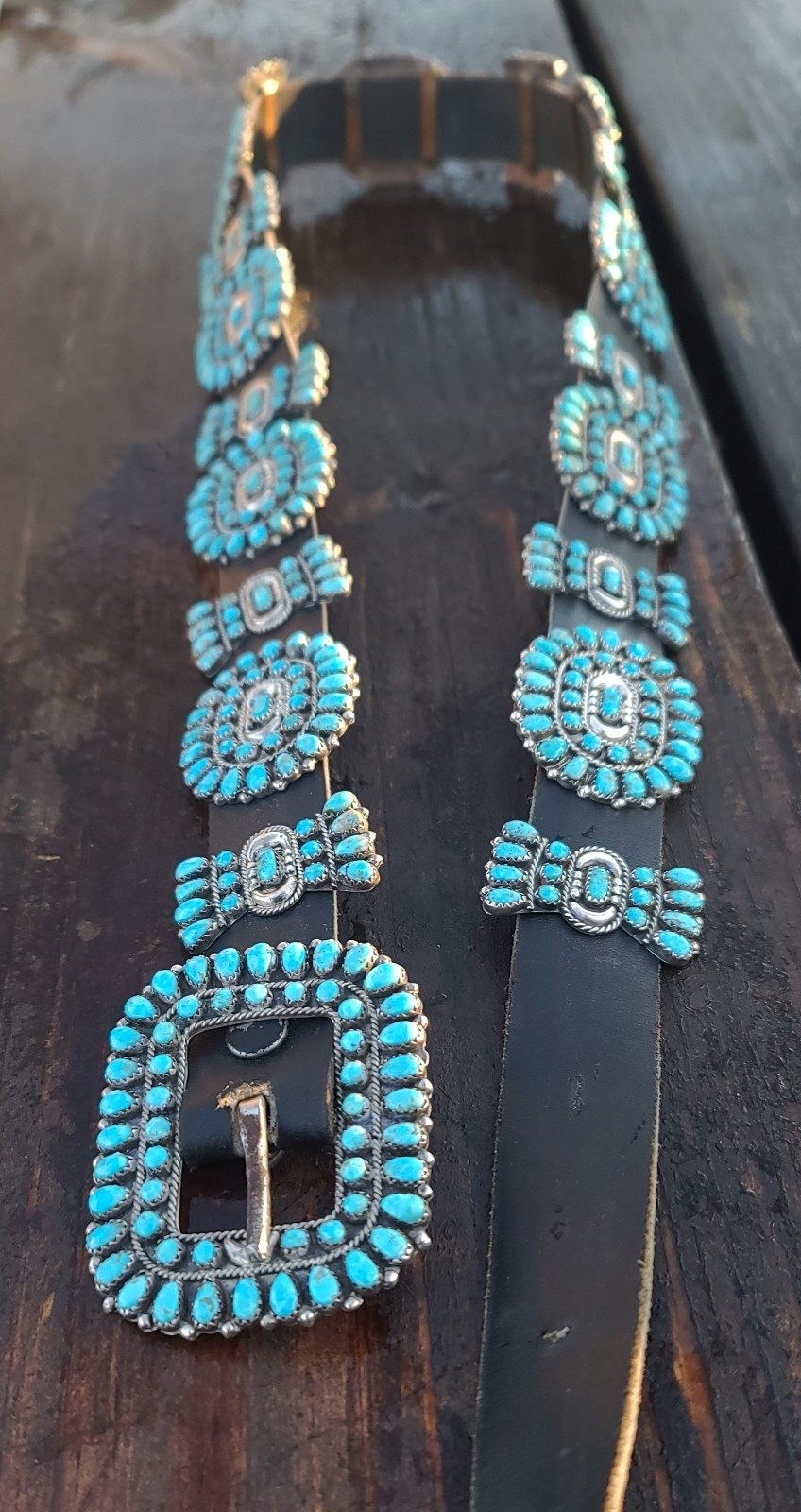 Vintage Victor Moses Begay Navajo Turquoise Concho Belt