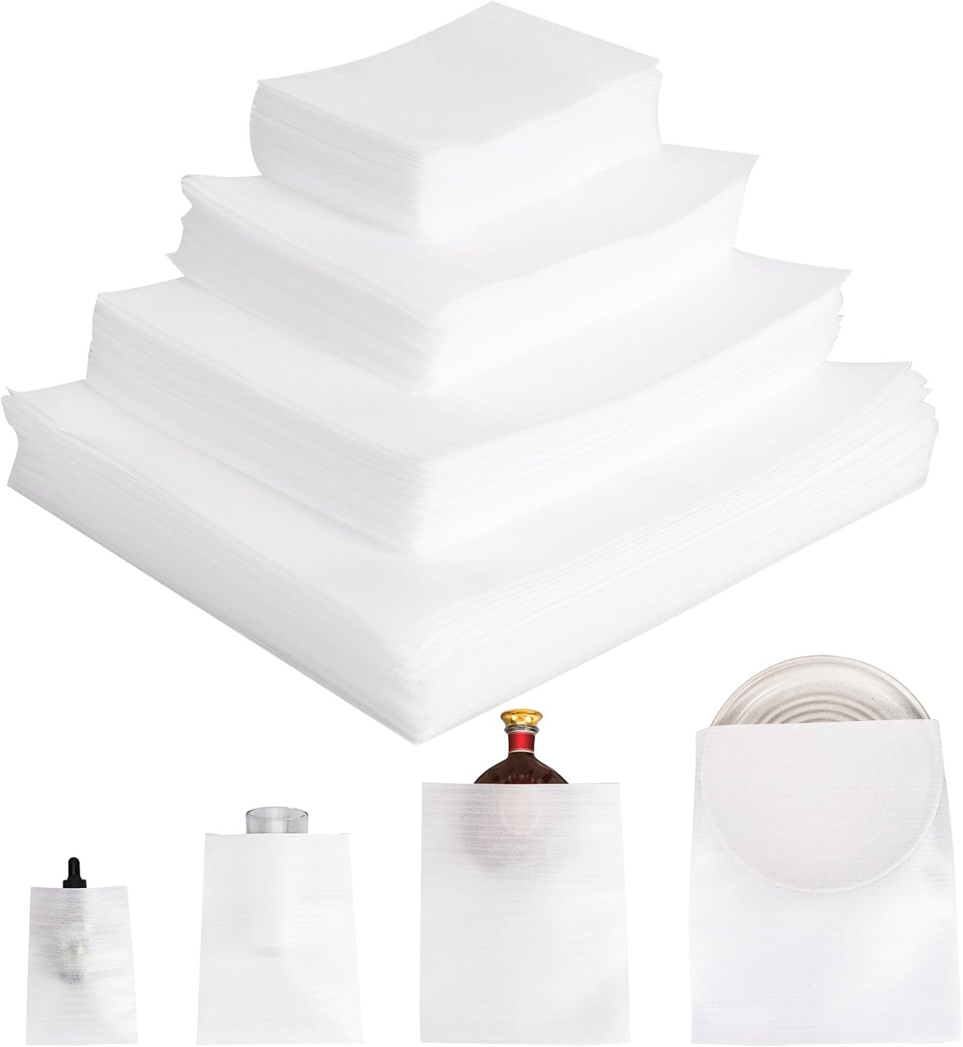 120Pack Cushion Foam Pouches,Foam Wrap Pouches,4 Sizes Foam Packing Pouches f