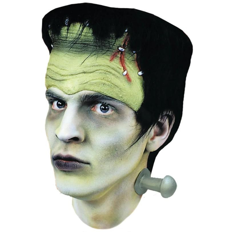 Frankenstein Monster Latex Headpiece Mask with Hair & Neck Bolts