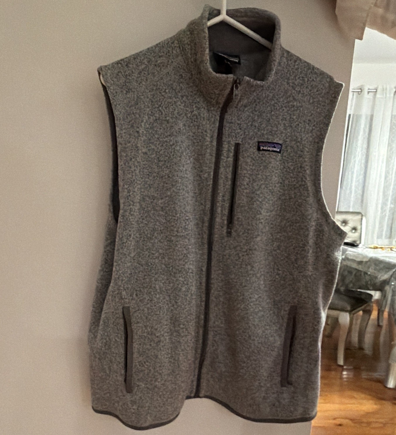 Patagonia Men\'s Gray Full Zip Vest w/ Pockets Stand-Up Collar Size XL