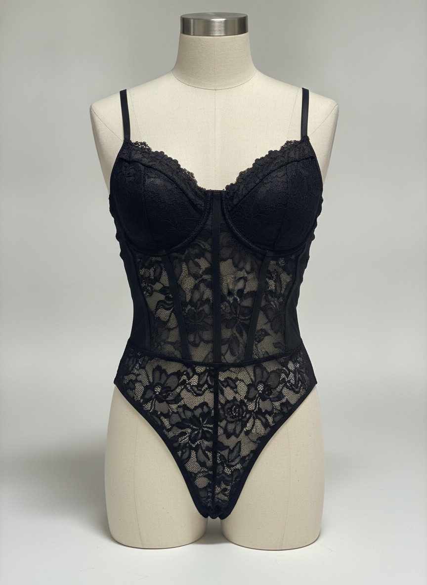 Popilush Shapewear Bodysuit for Women Lace Tank Tops Black L