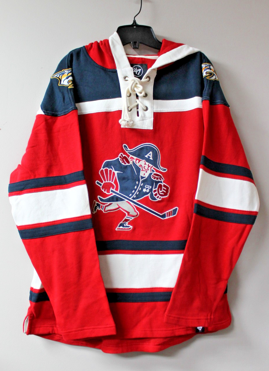 New AHL Milwaukee Admirals lacer old time style mid weight cotton hoodie men S