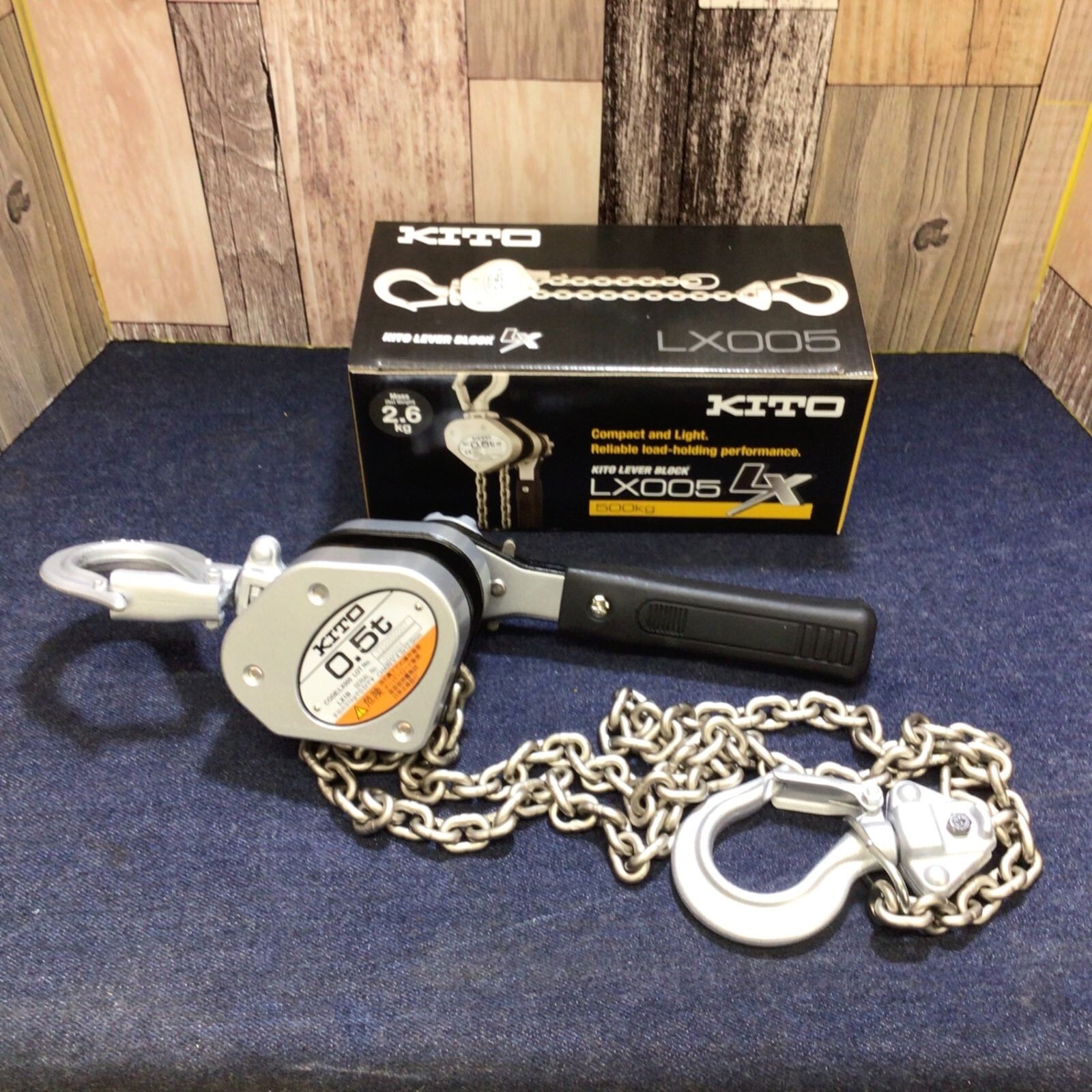 KITO LX LX005 Lever Hoist 500kg Compact Lightweight Manual Chain Hoist 1.2m