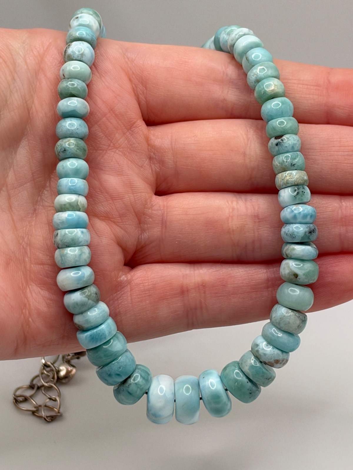 Jay King Mine Finds Sterling Silver Larimar Graduated Beaded Bead Necklace