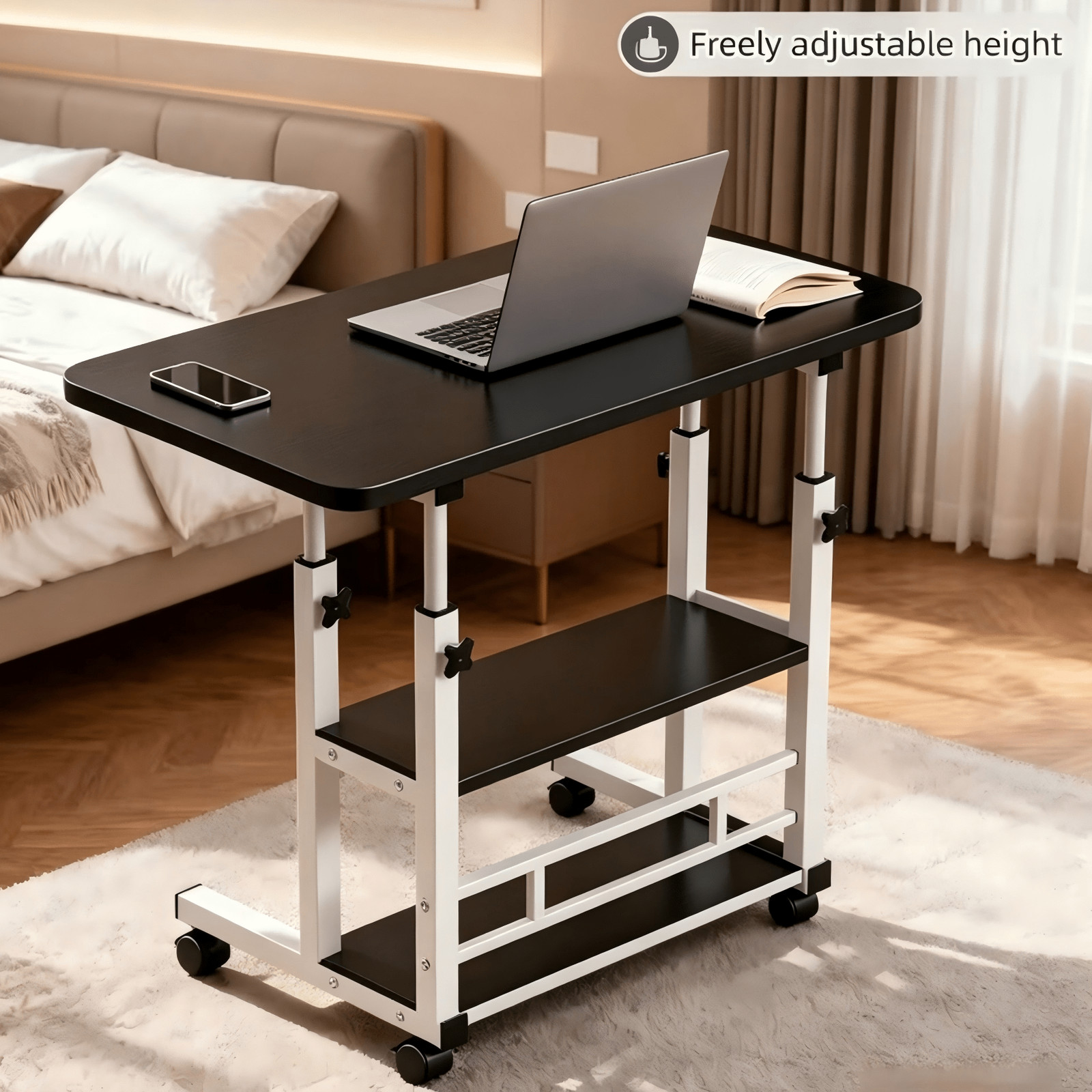 Ergonomic Adjustable Height Mobile Standing Laptop Desk 3 Tier Rolling Desk Ergonomic Adjustable Height Mobile Standing Laptop Desk 3 Tier Rolling Desk