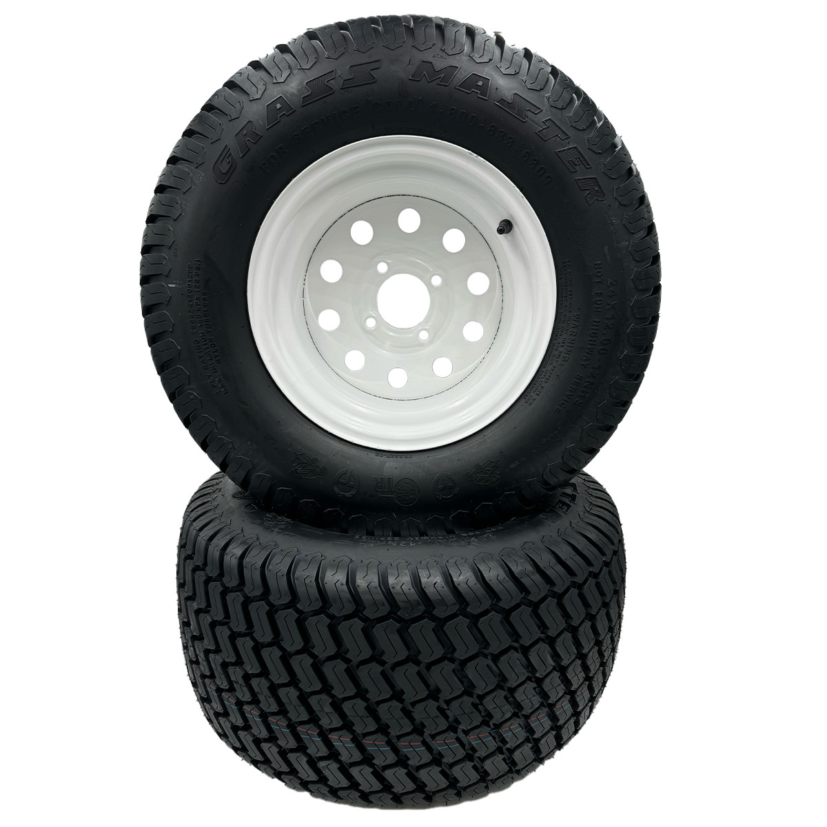Set - 24x12.00-12 Wheel Assembly - Compatible with 109-8972 and 109-3156 Set - 24x12.00-12 Wheel Assembly - Compatible with 109-8972 and 109-3156