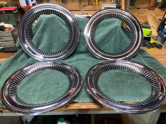 1957 1958 Chevy CAMEO Truck OEM BEAUTY TRIM RINGS 