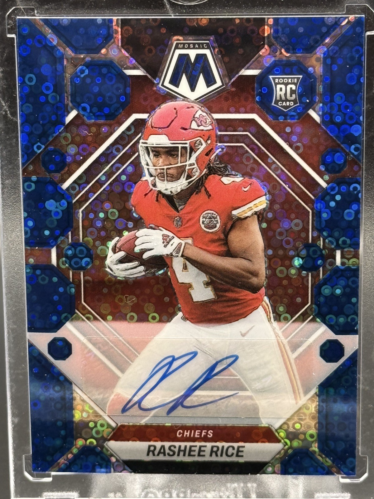 2023 Panini Mosaic Rashee Rice Auto Autograph RC Mosaic Blue disco Chiefs Rookie 2023 Panini Mosaic Rashee Rice Auto Autograph RC Mosaic Blue disco Chiefs Rookie