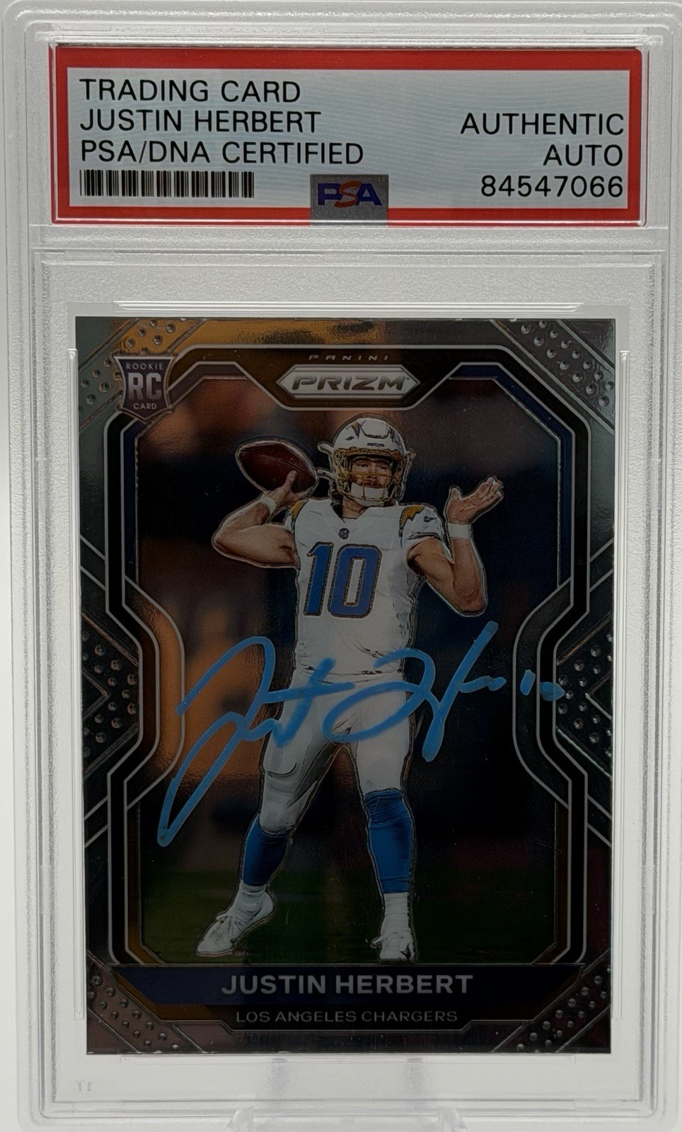 2020 Panini Prizm Rookie Justin Herbert Auto #325 (RC) PSA/DNA Certified Auto