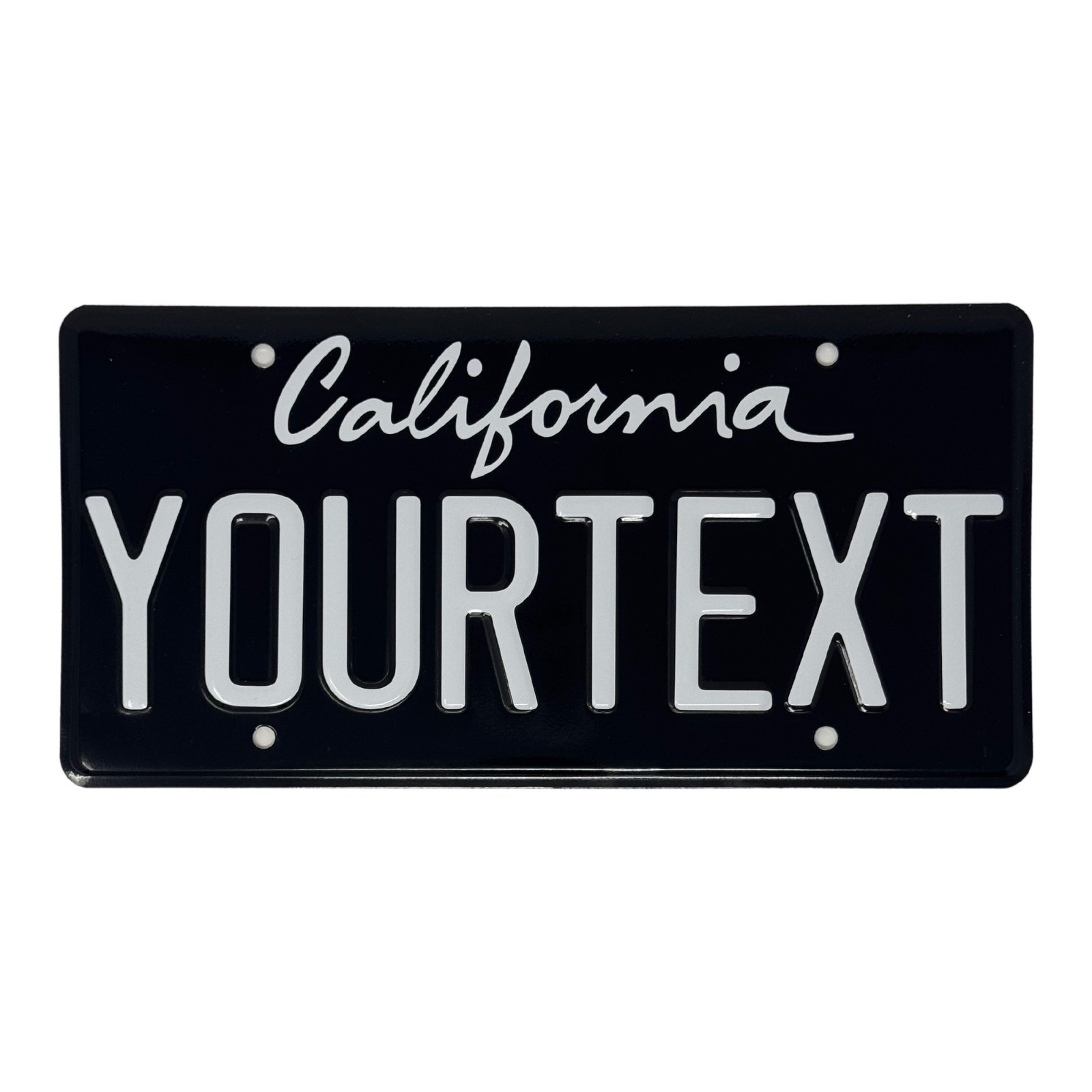 EMBOSSED California Style US License Plate USA Black and White Custom Reflective EMBOSSED California Style US License Plate USA Black and White Custom Reflective