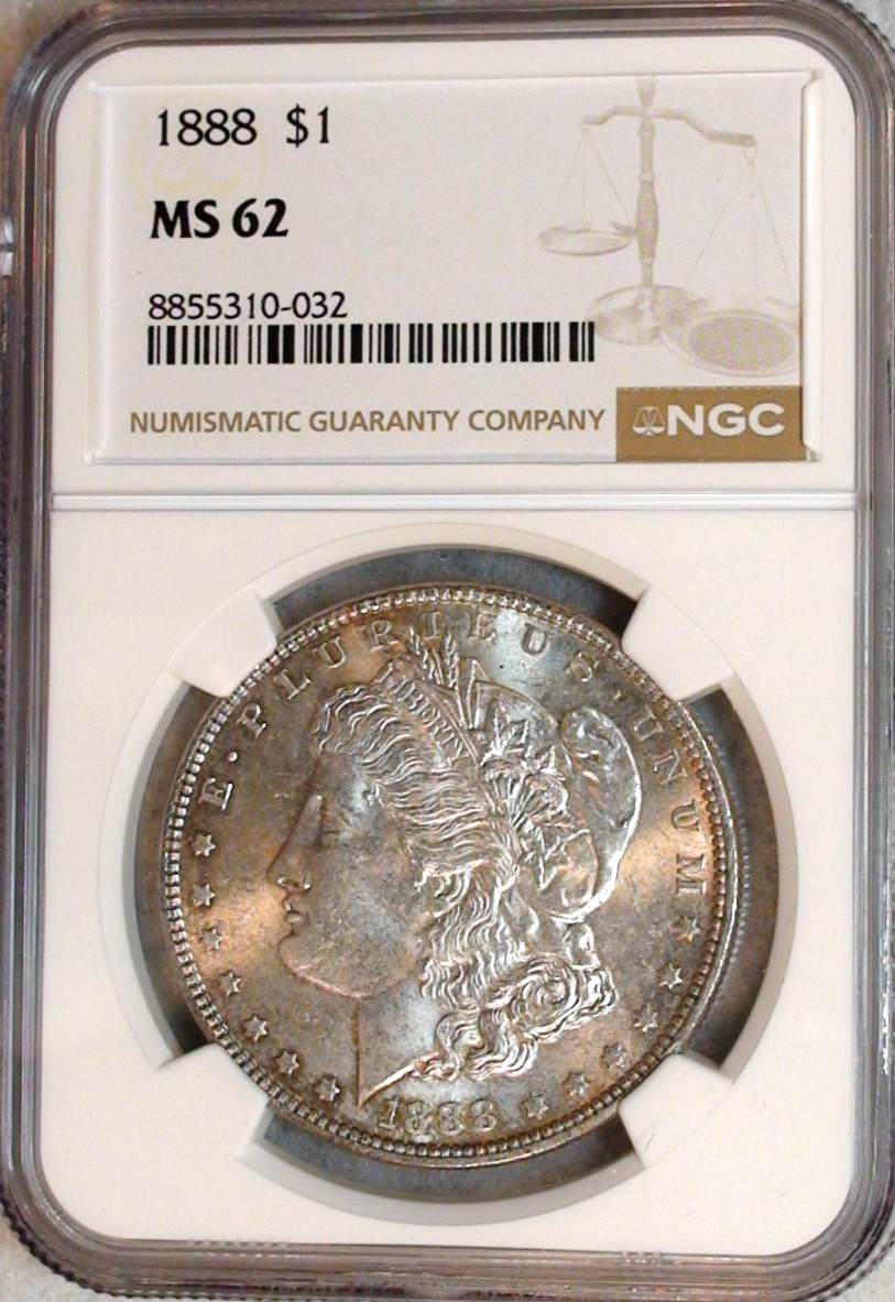 1888 P Morgan Dollar NGC MS62 UNCIRCULATED SILVER $1 Coin BUY IT NOW