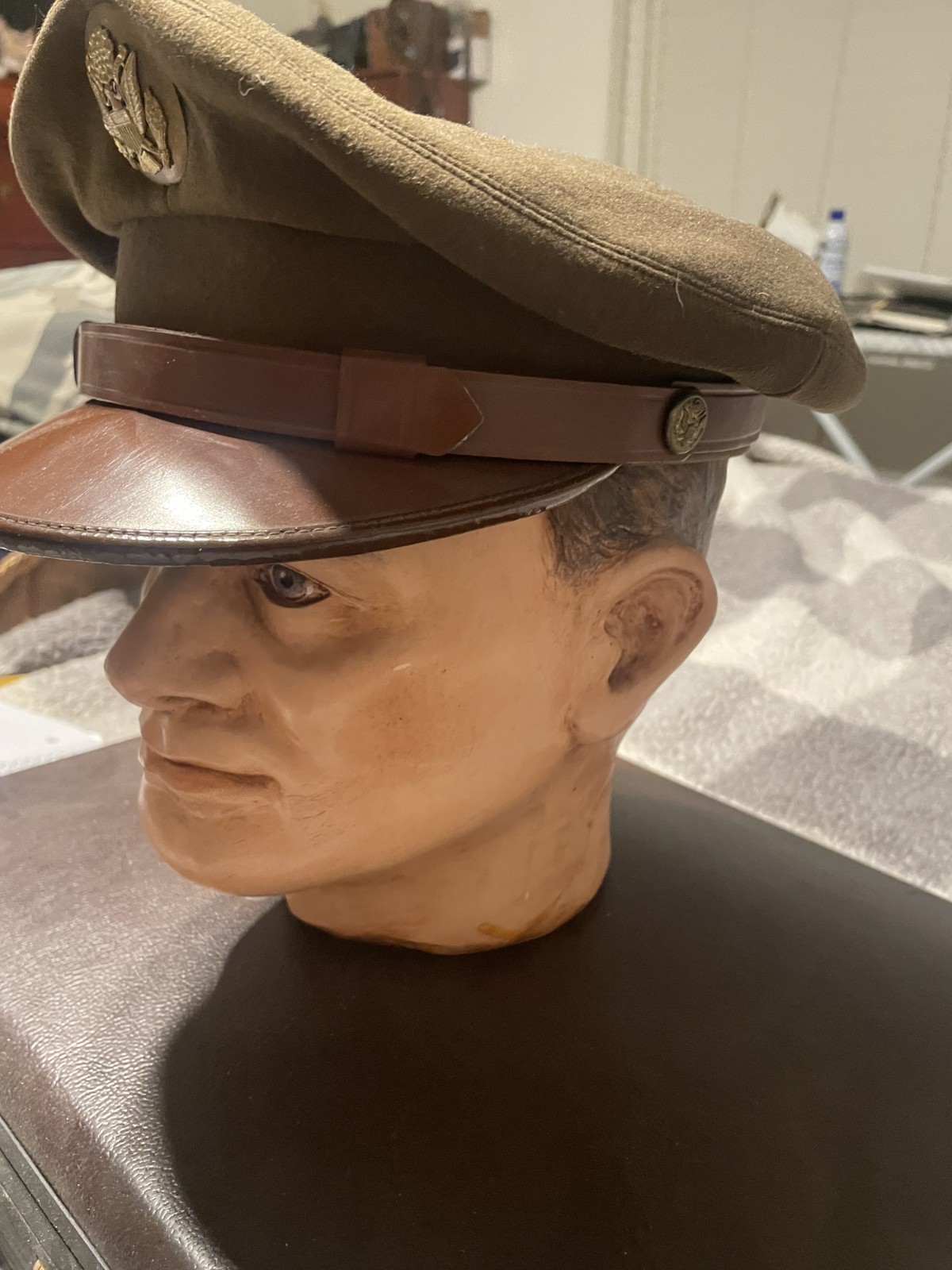 US WW2 Enlisted Visor Hat Cap 7 1/8 M Dumas and Sons US WW2 Enlisted Visor Hat Cap 7 1/8 M Dumas and Sons