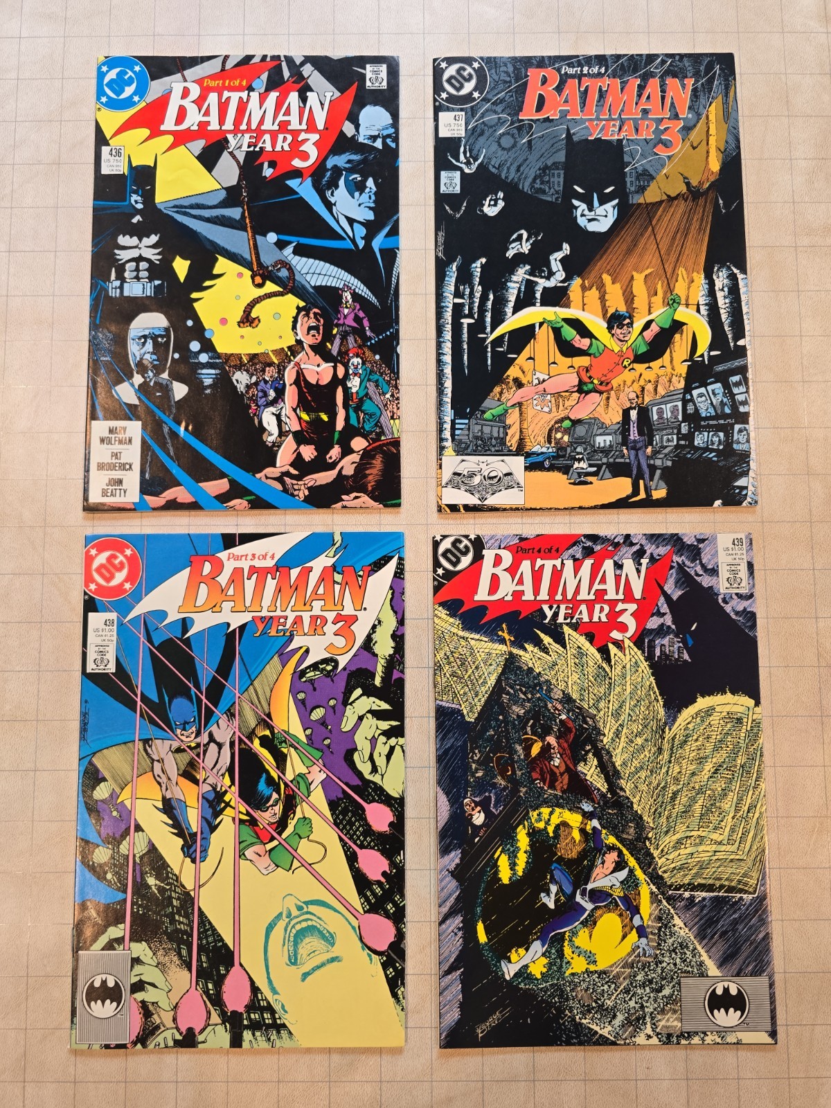 Batman #436, 437, 438, 439 Set, Year 3 First TIM DRAKE, Dick Grayson Origin