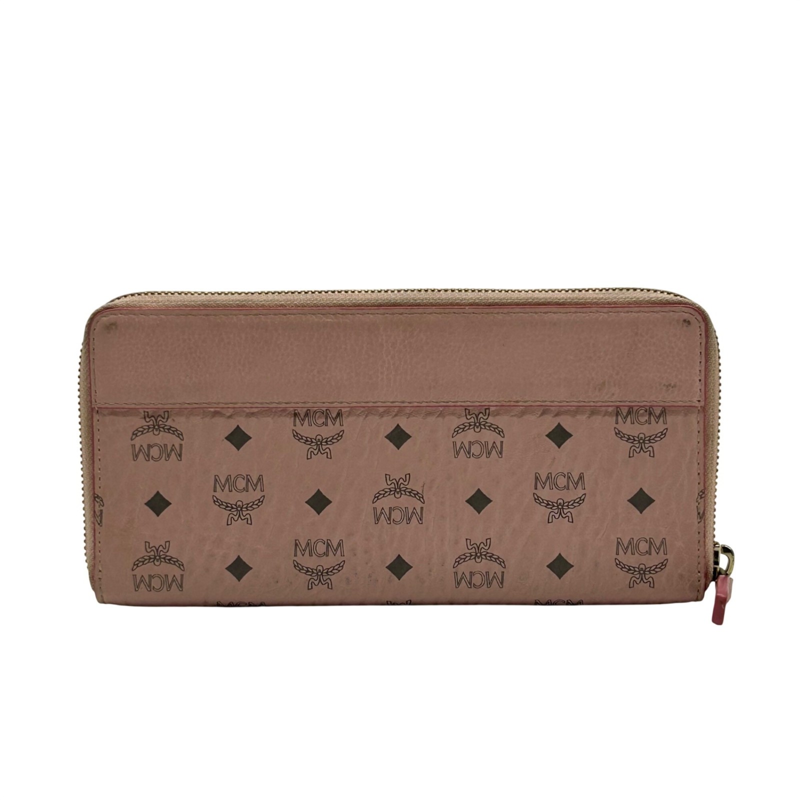 MCM Pink Aren Large Zip-Around Clutch Wallet