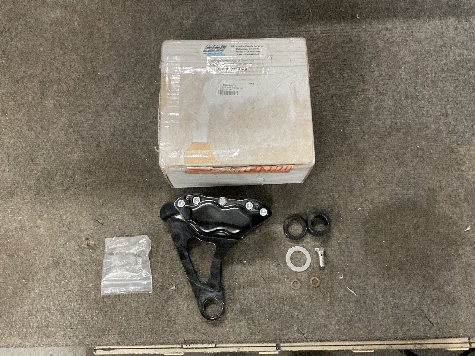 Hawg Halters 4 Pist Rear Caliper ASSM Black Harley Davidson 08-17 RKSTAB508