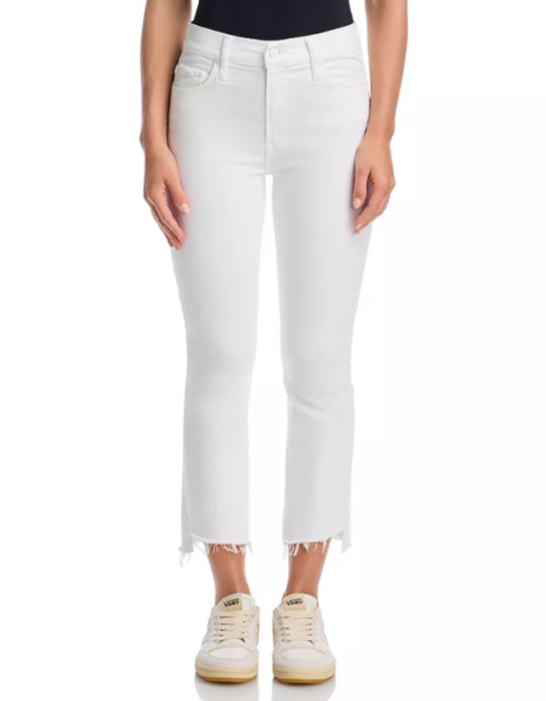 MOTHER Lil Insider Mid Rise Crop Step Fray Jeans MSRP $228
