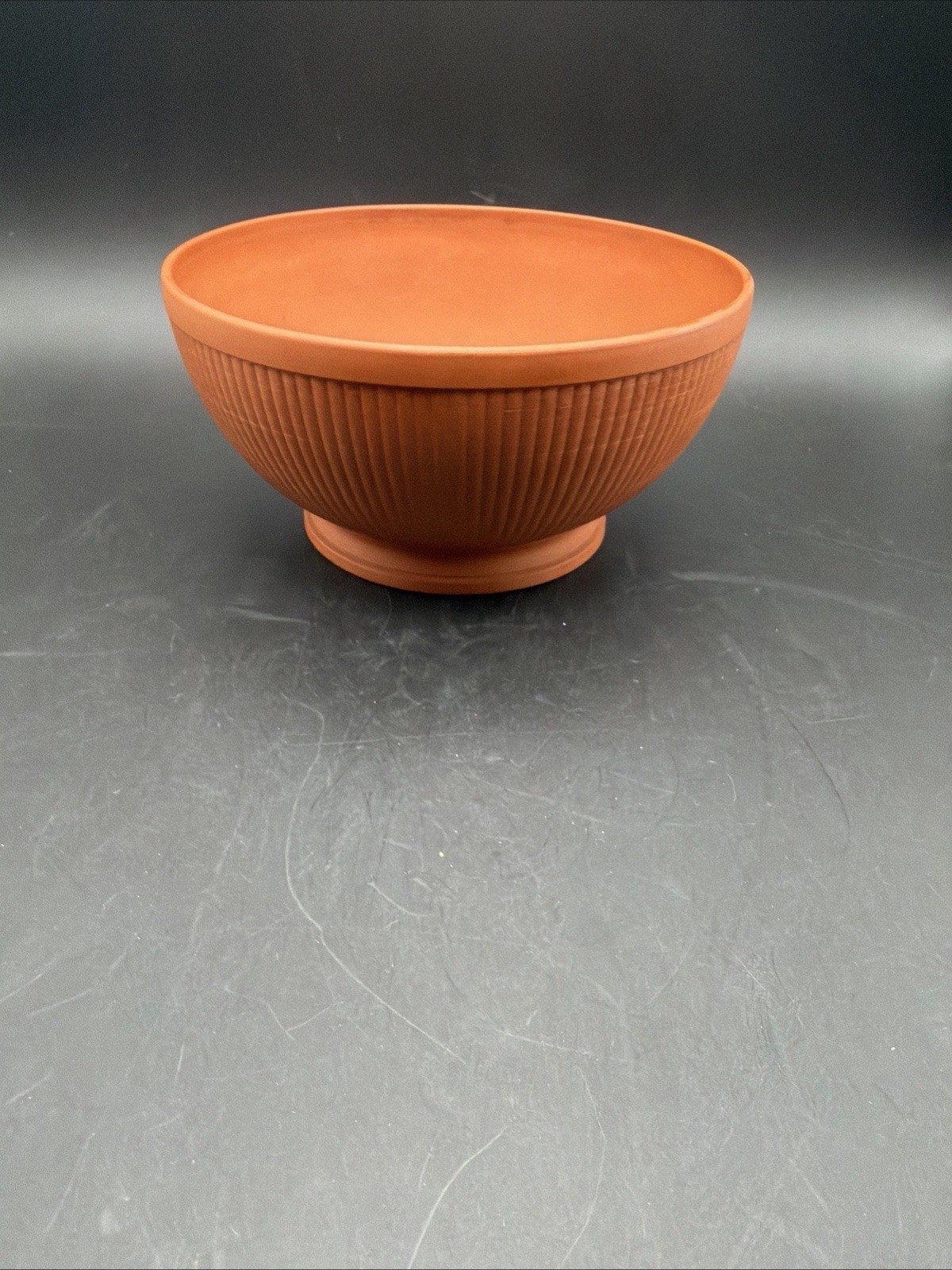 Antique Wedgwood Rosso Antico Engine-Turned Footed Bowl 1880s