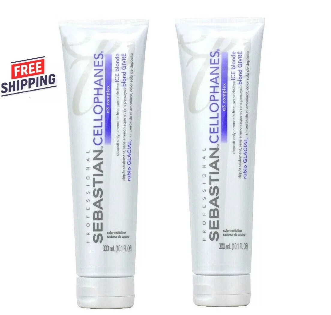 2 PACK  Sebastian Cellophanes Color Revitalizer ICE BLONDE 300ml / 10.1oz