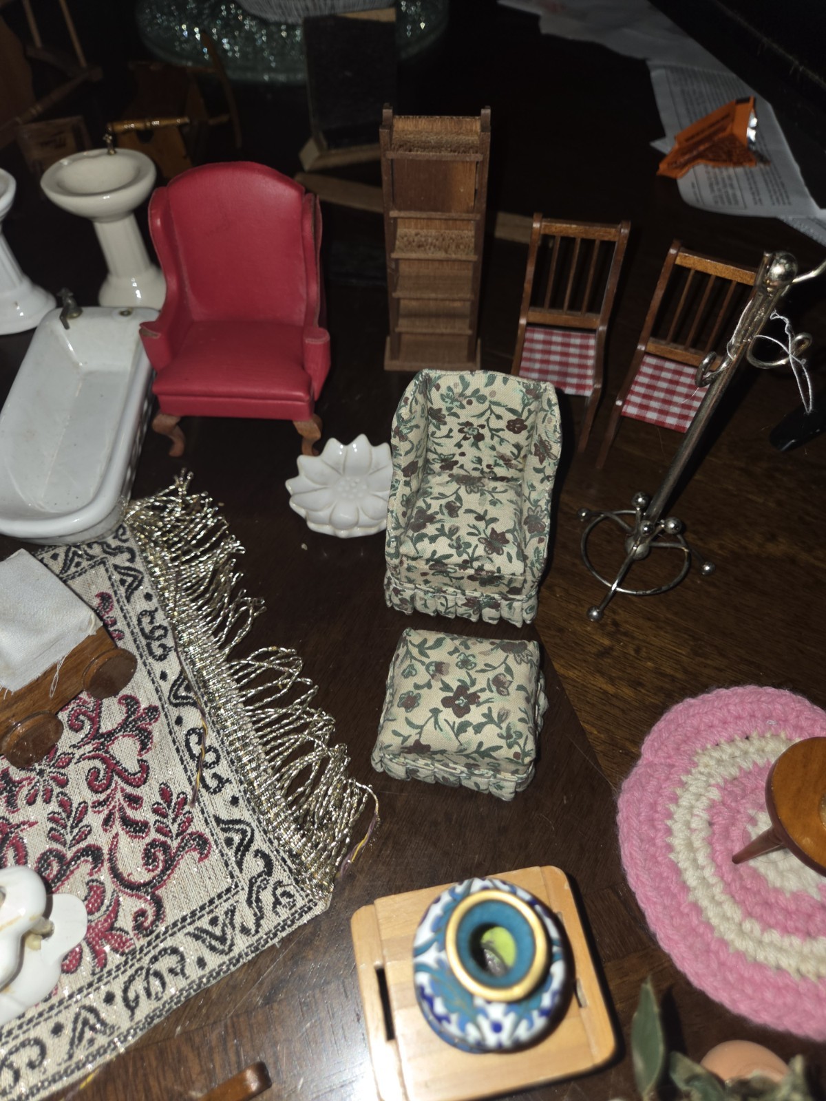 Dollhouse Miniature Furniture Set 1:12 Scale Vintage Lot Dollhouse Miniature Furniture Set 1:12 Scale Vintage Lot