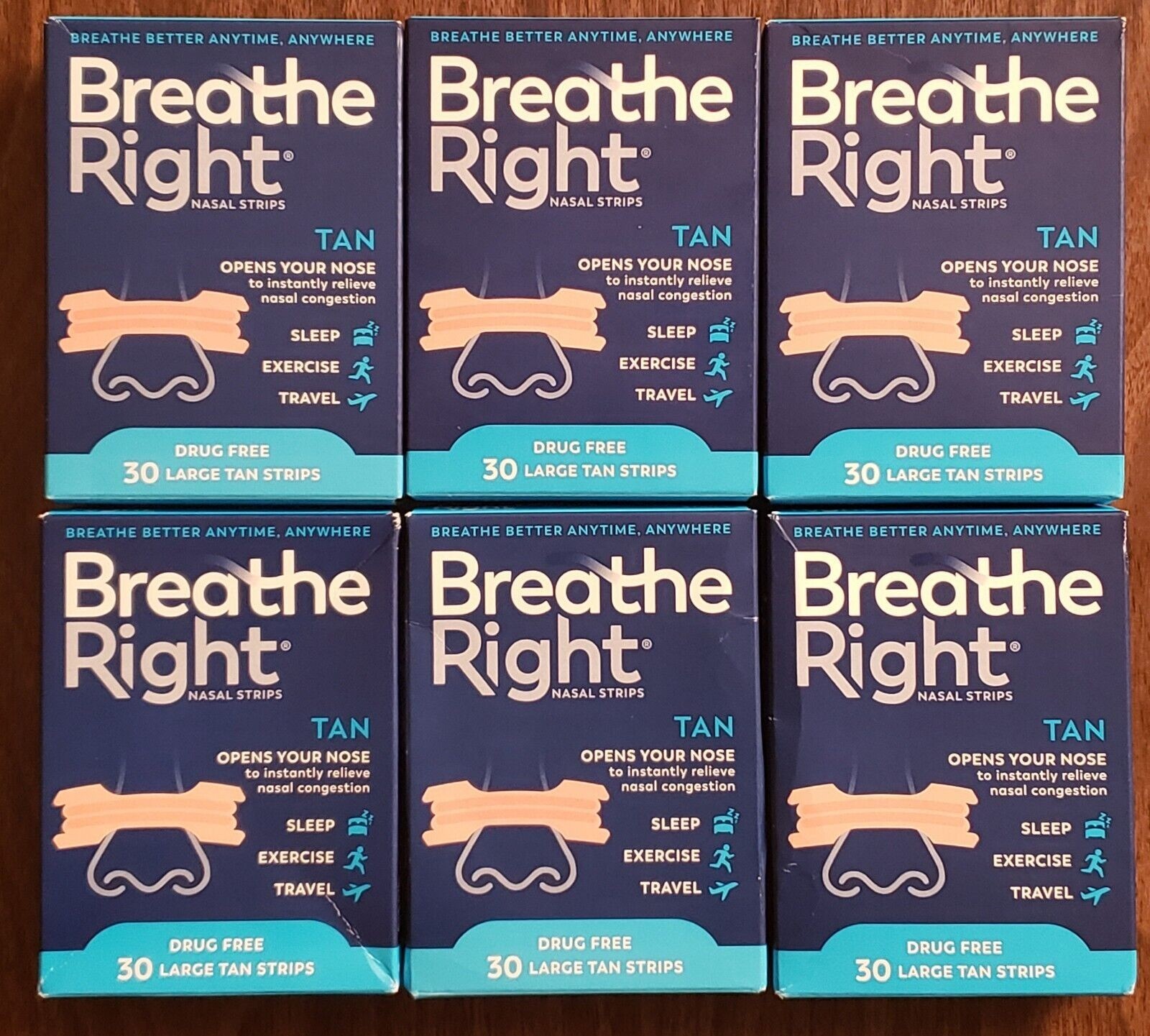 180 BREATHE RIGHT NASAL STRIPS, :LARGE CLEAR: SENSITIVE SKIN ( 6 x 30 CT Boxes )