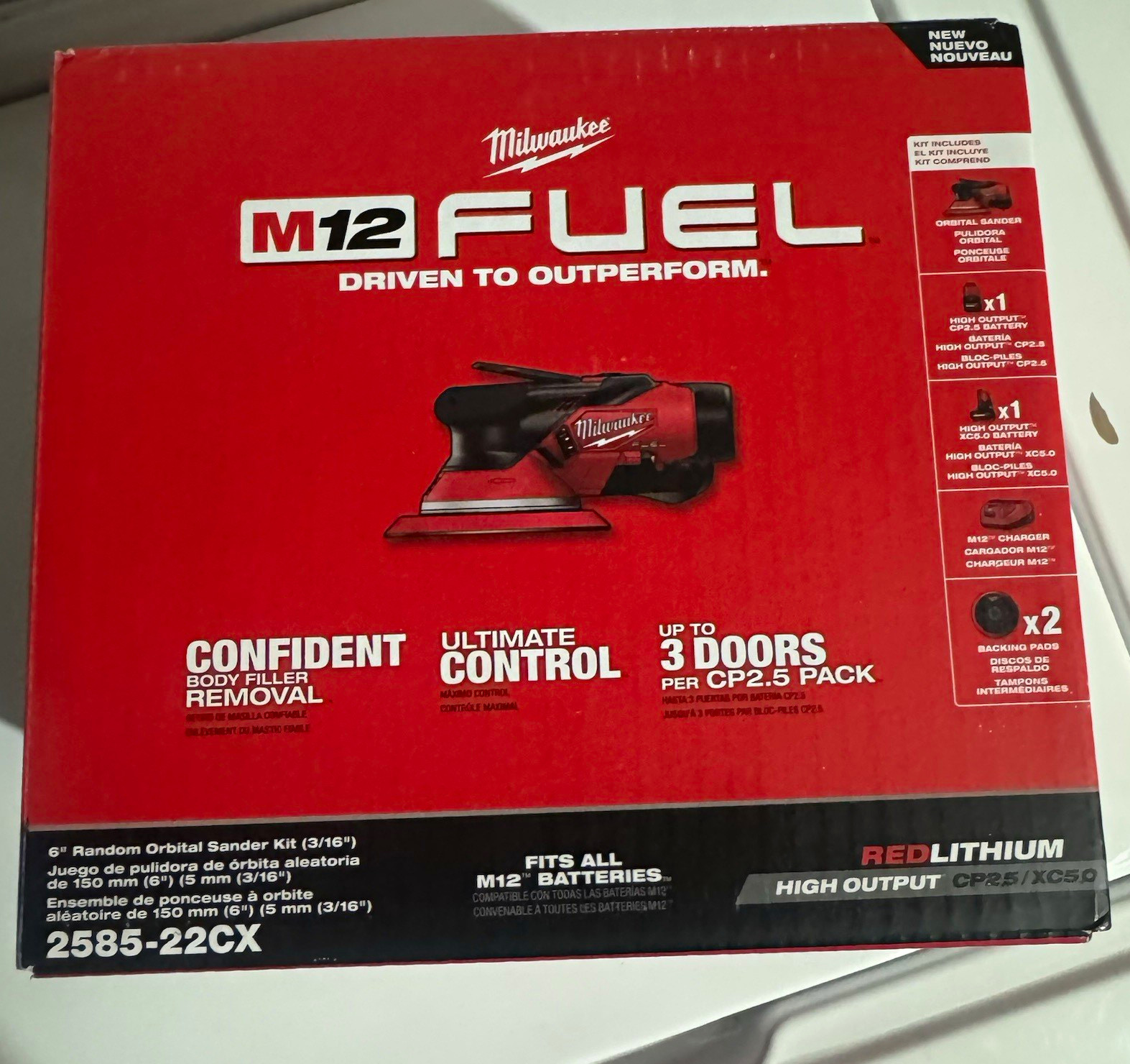 Sealed New: Milwaukee 2585-22CX M12 FUEL 6” Random Orbit Sander Kit w/ Batt+Chrg Sealed New: Milwaukee 2585-22CX M12 FUEL 6” Random Orbit Sander Kit w/ Batt+Chrg