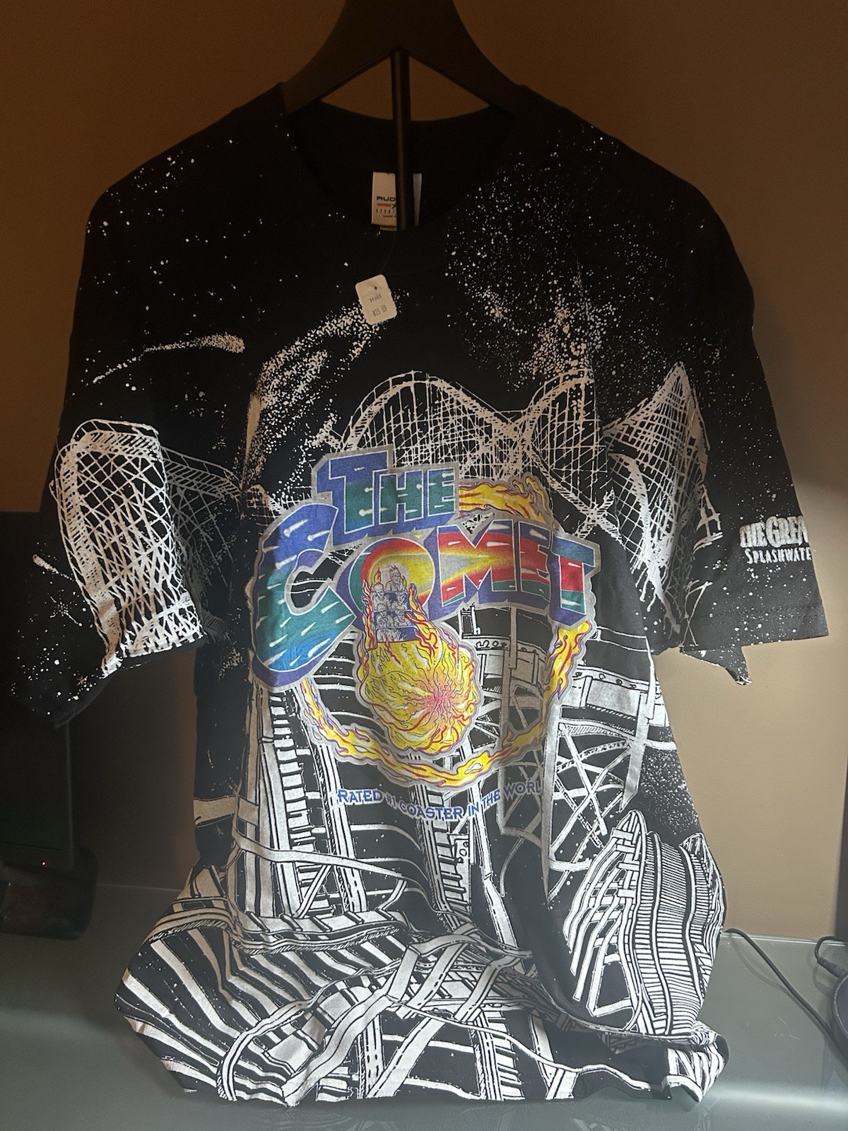 Six Flags Great Escape The Comet Vintage Roller Coaster Shirt Size XL+New w/tags Six Flags Great Escape The Comet Vintage Roller Coaster Shirt Size XL+New w/tags