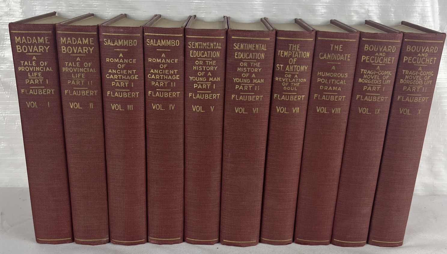 Gustave Flaubert, Literature Complete Works 10 Volume HC Set - 1904