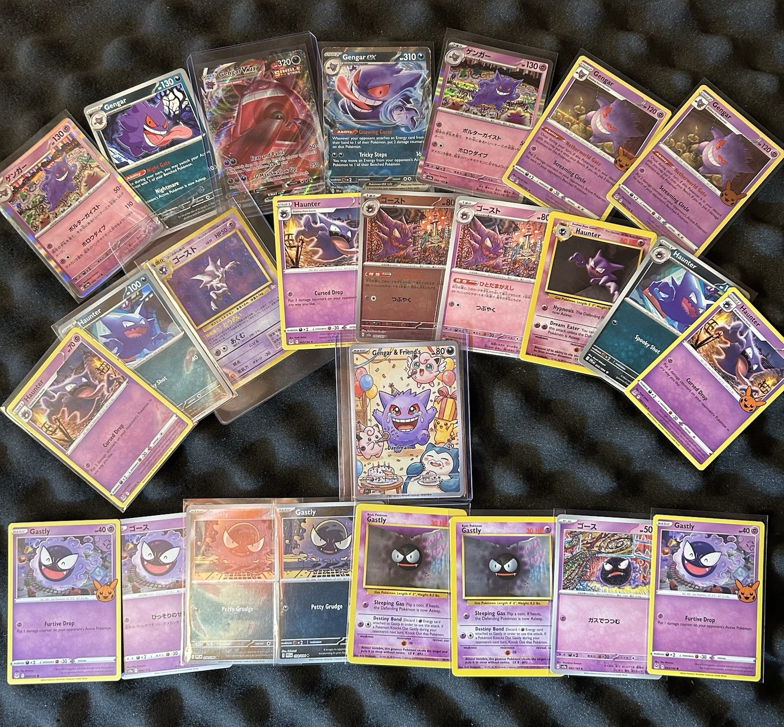 Gengar Gastly Haunter tcg card lot collection vintage to modern 24 cards + 1 fan