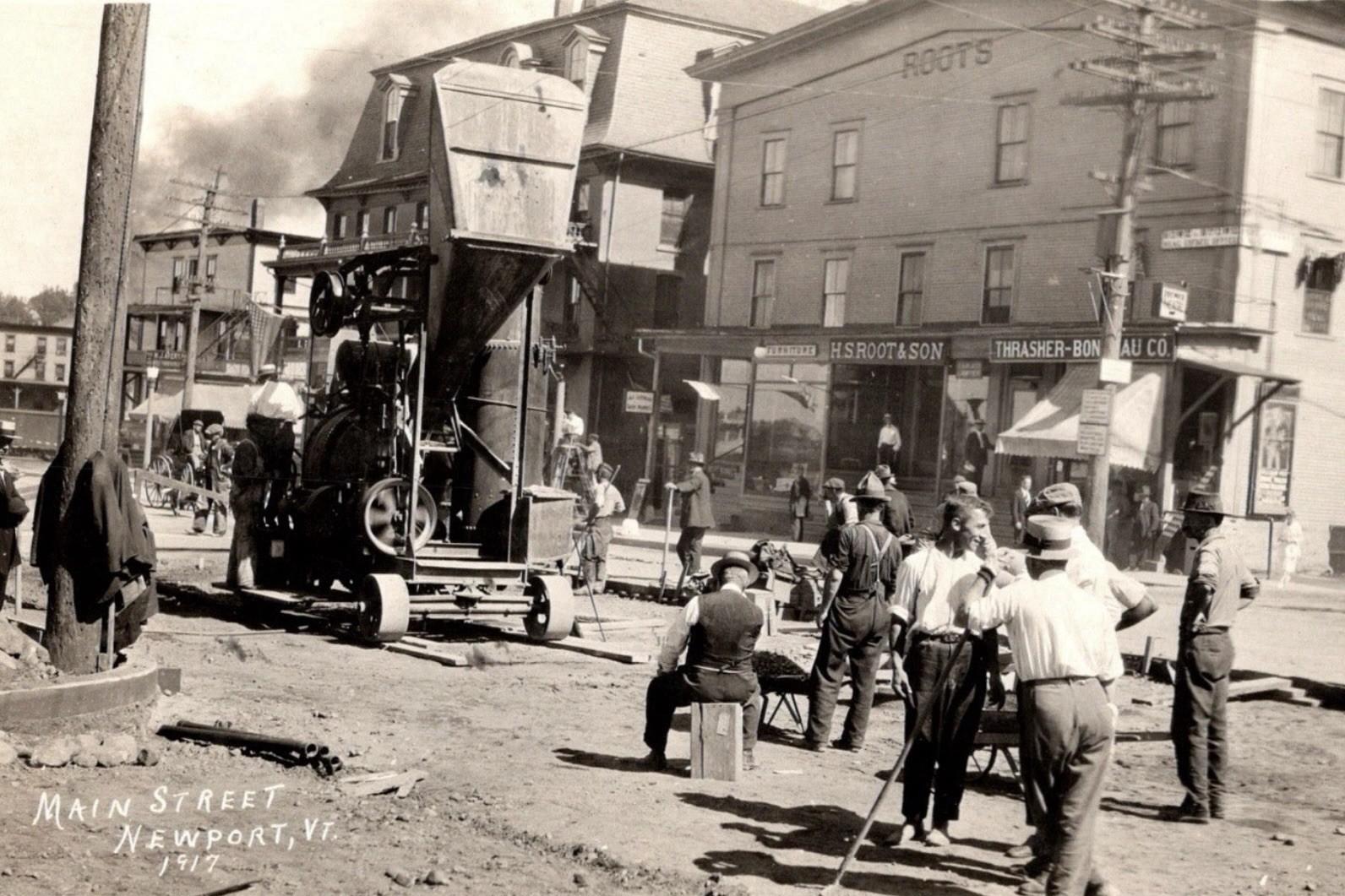MODERN RPPC REPRINT Main Street Paving Newport, Vermont Occupational A932