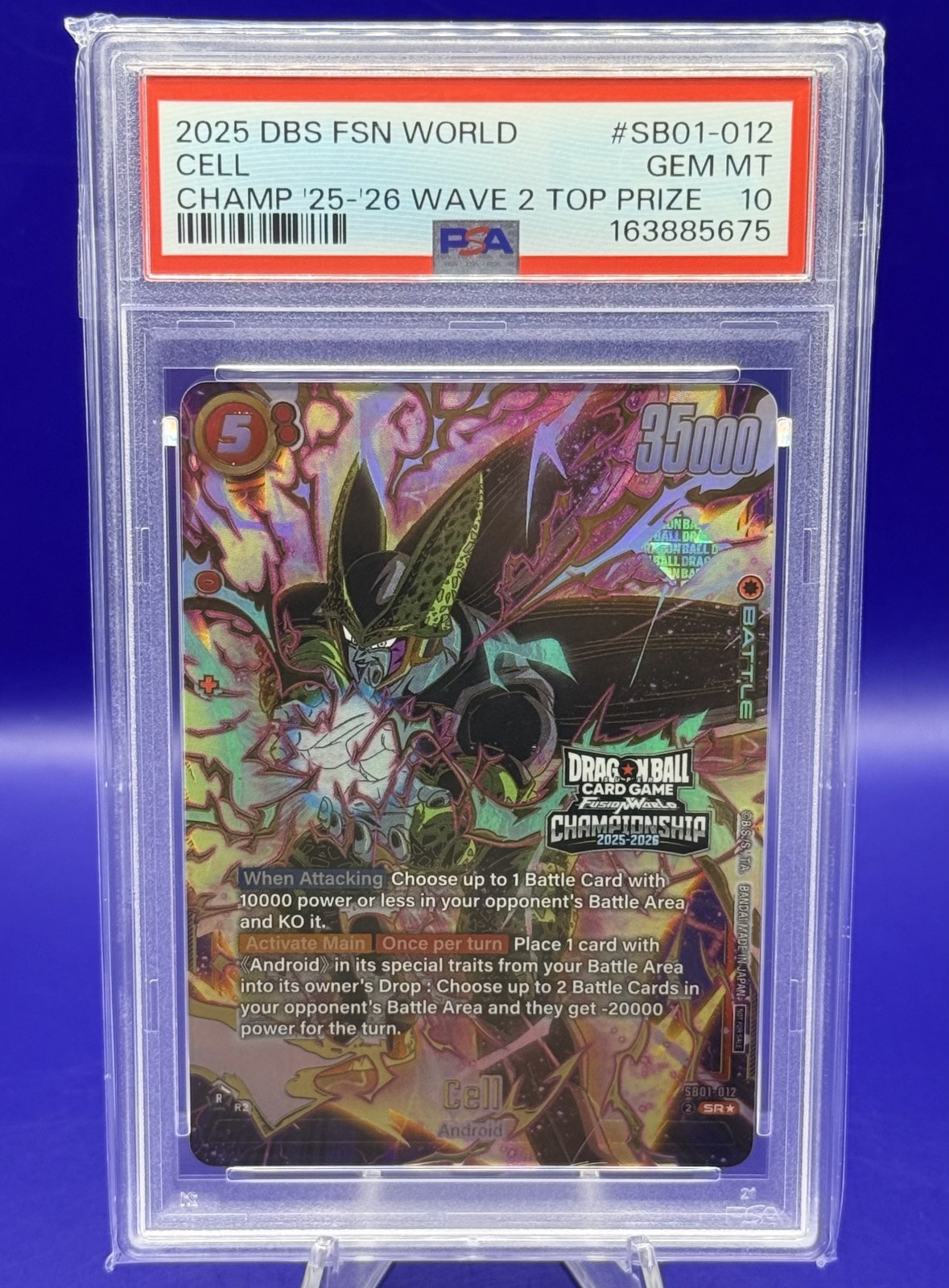 DBS Fusion World Cell Championship 25-26 Wave 2 Top Prize SB01-012 PSA 10 DBS Fusion World Cell Championship 25-26 Wave 2 Top Prize SB01-012 PSA 10